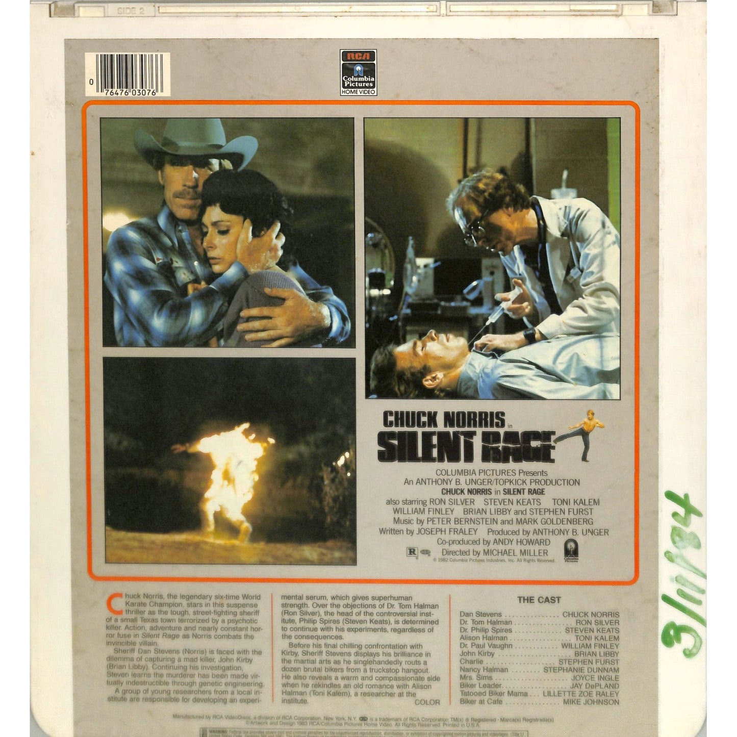 Silent Rage (1982) Vintage CED Videodisc
