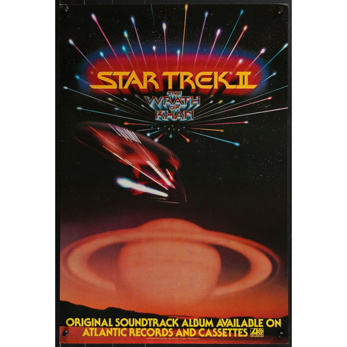 STAR TREK II: The Wrath of Khan (1982) Original Music Poster 17 1/2x26