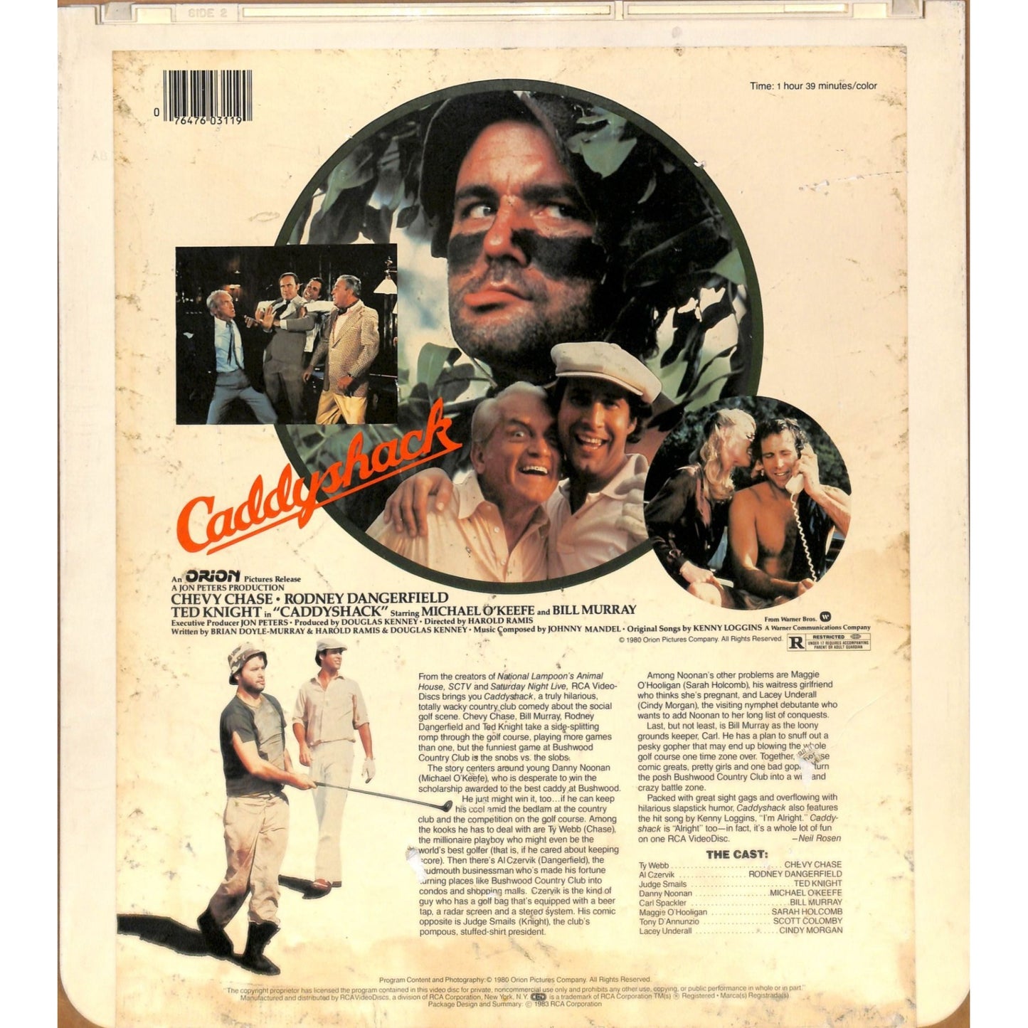 Caddyshack (1980) Vintage CED RCA SelectaVision Videodisc TESTED WORKING