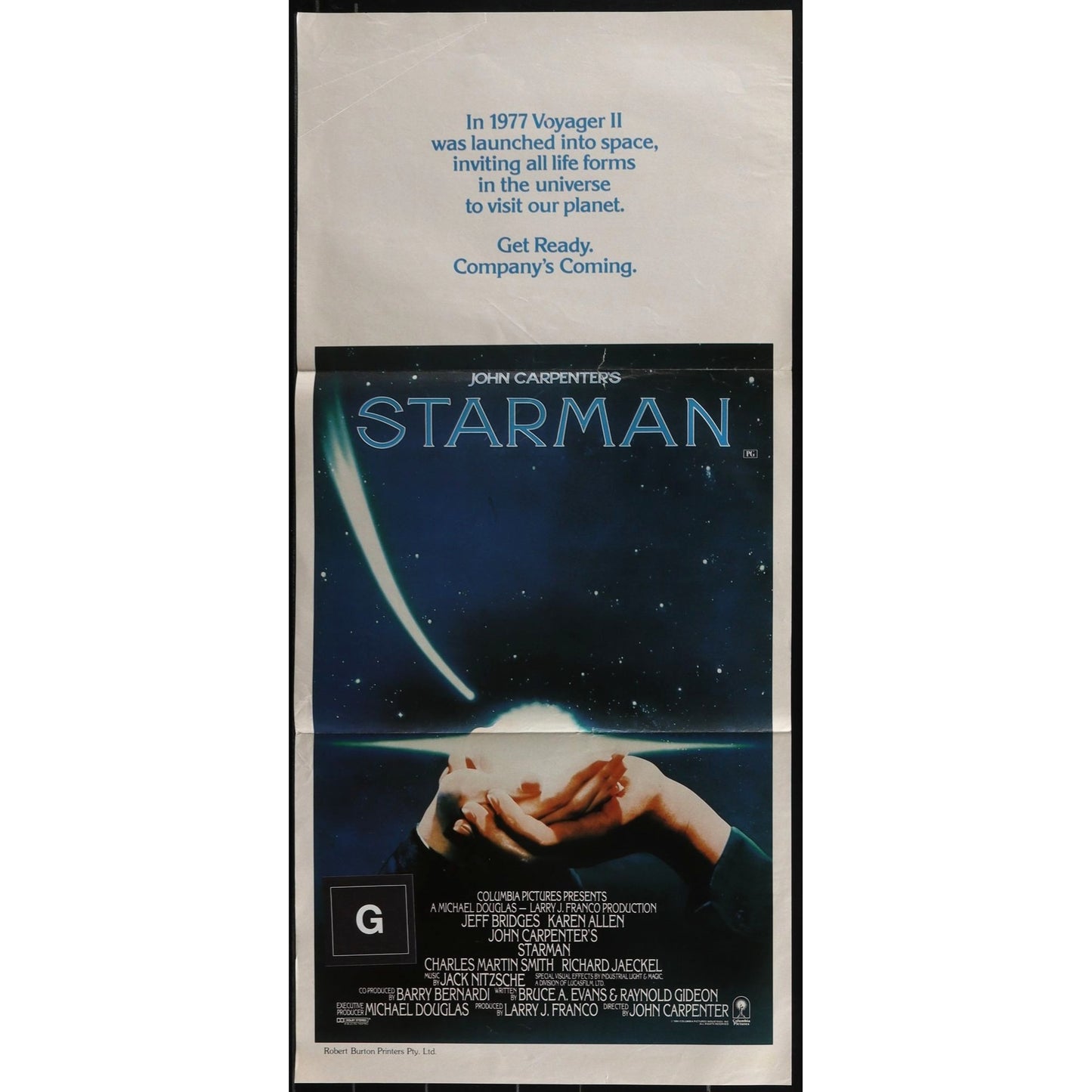Starman (1984) Original Australian Daybill Movie Poster