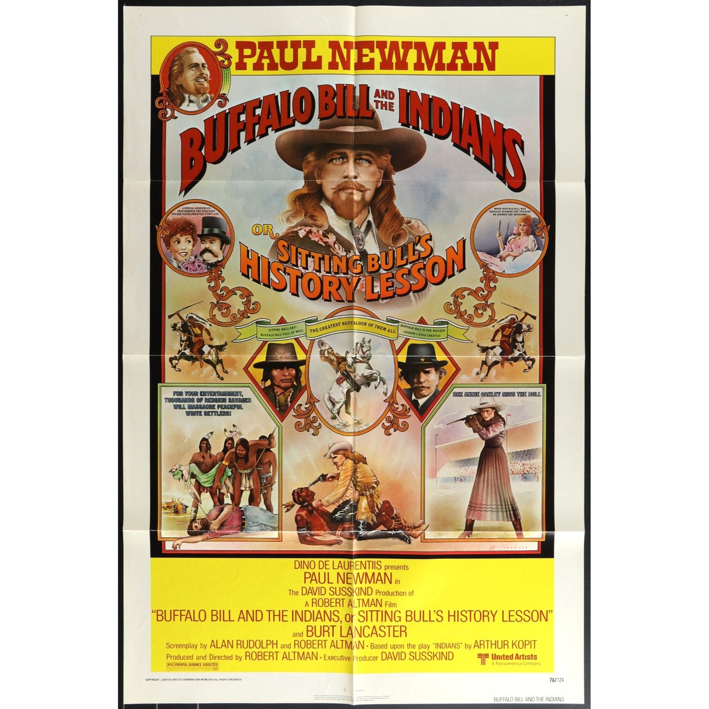 Buffalo Bill and the Indians (1976) Original Movie Poster Folded 27x41 Newman