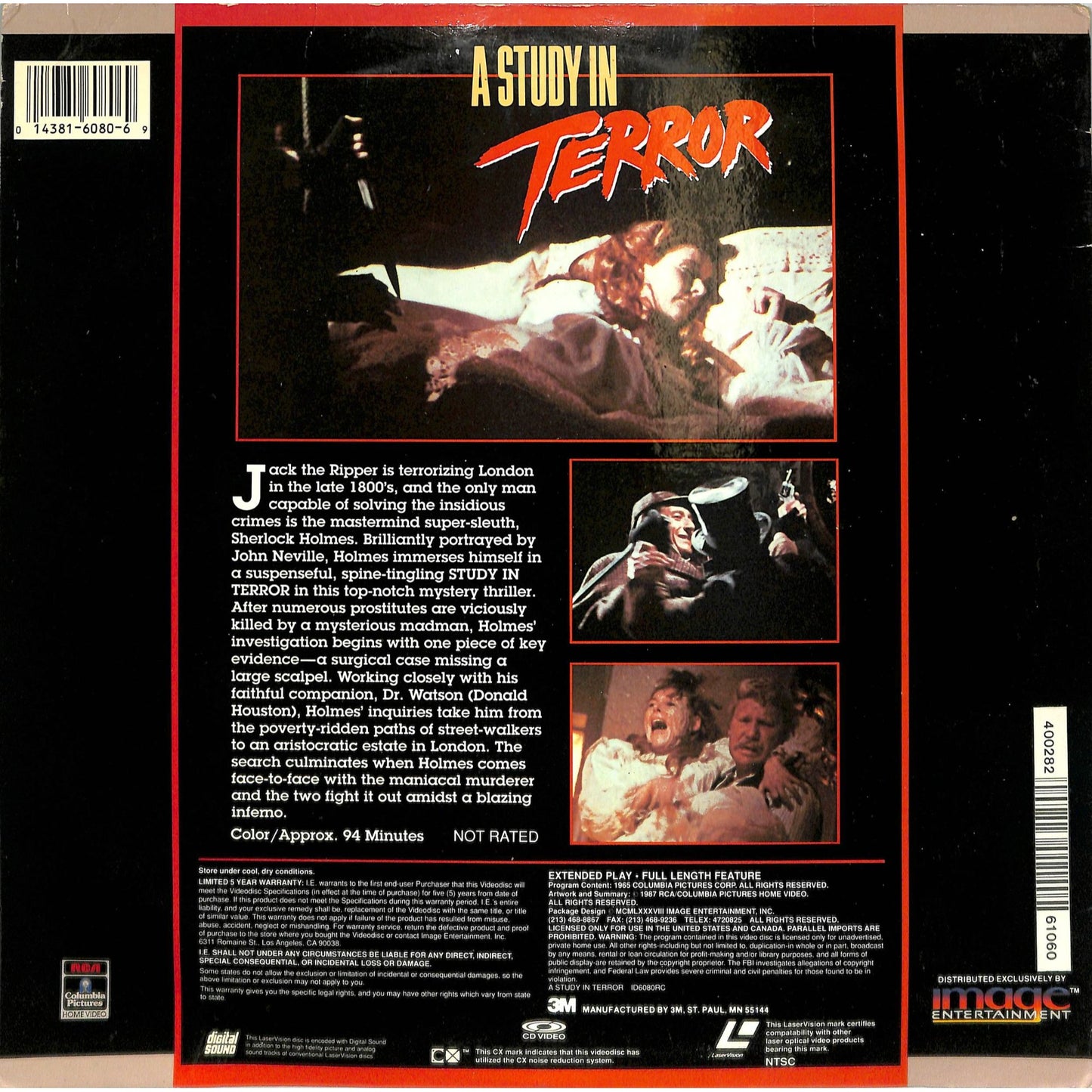 A Study in Terror (1965) Laserdisc Video