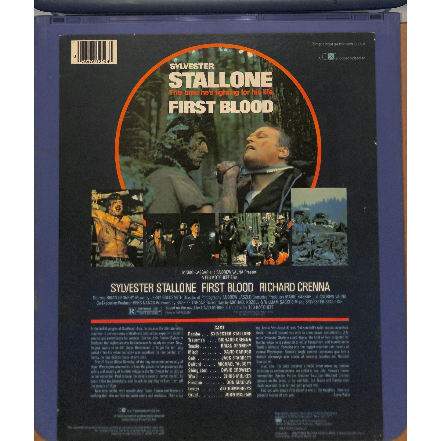 Rambo: First blood (1982) Vintage CED RCA SelectaVision Videodisc TESTEDWORKING