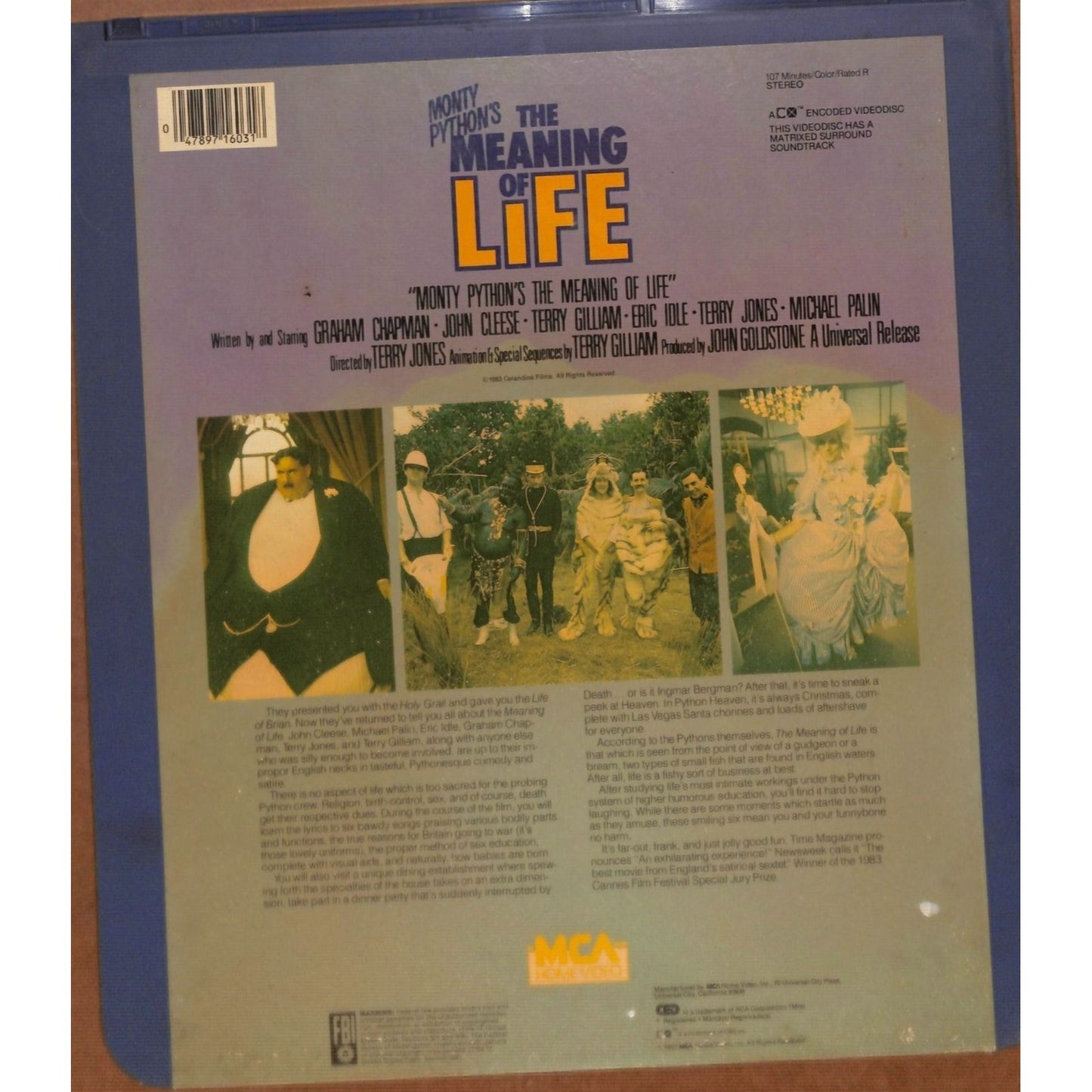 Monty Python's The Meaning of Life (1983) CED RCA SelectaVision TESTED WORKING