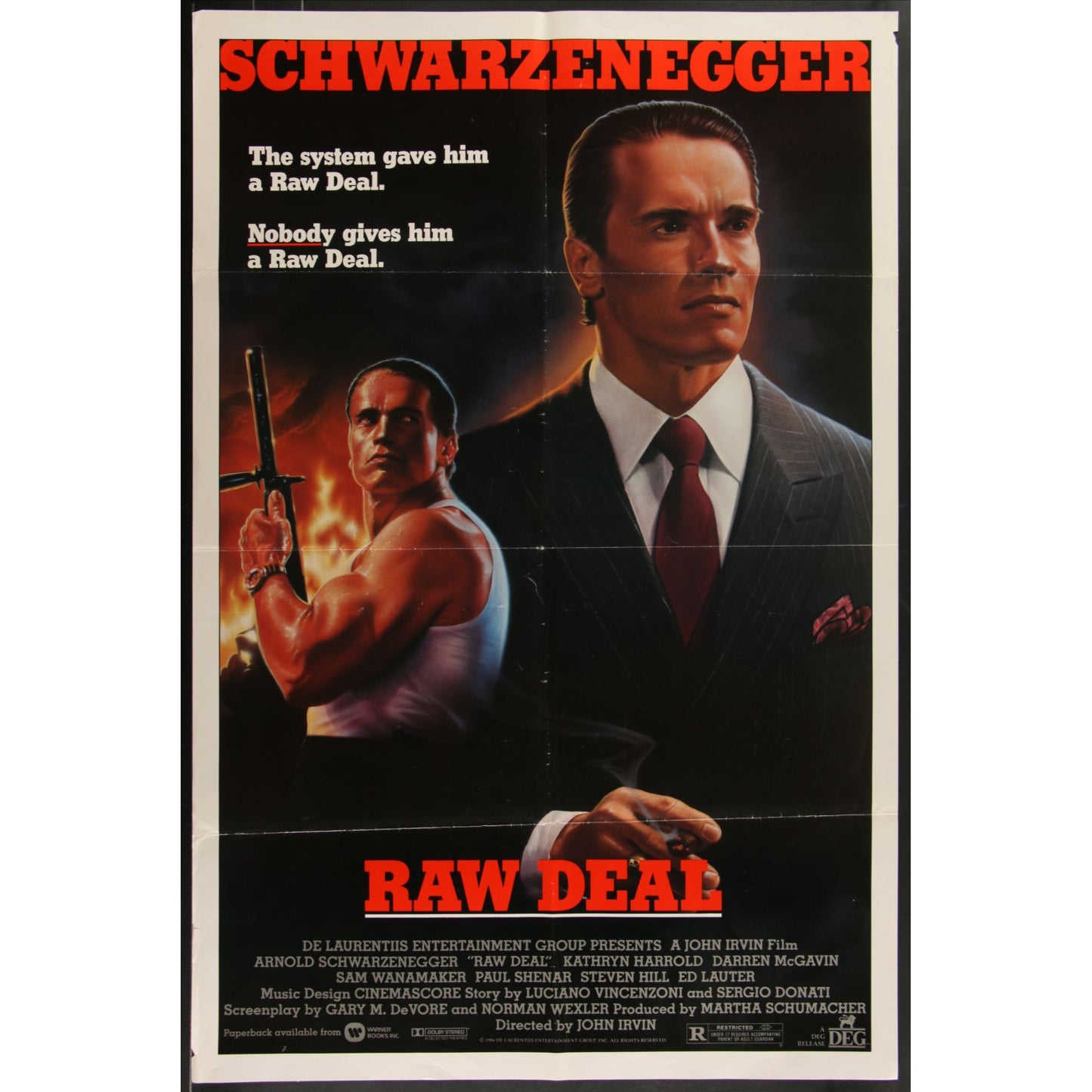 Raw Deal (1986) Original Movie Poster Folded 27x41