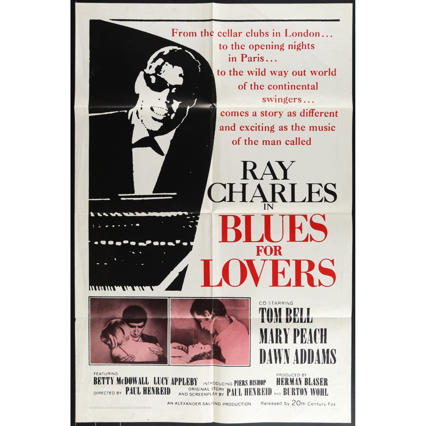 Ballad in Blue AKA Blues For Lovers (1965) Original Movie Poster Folded 27x41