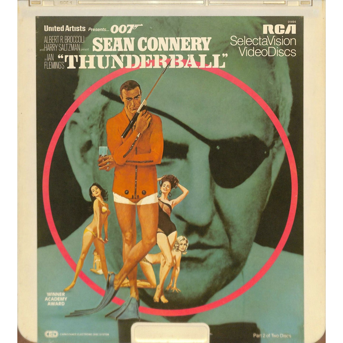 Thunderball Parts 1 & 2 (1965) Vintage CED Videodisc TESTED WORKING