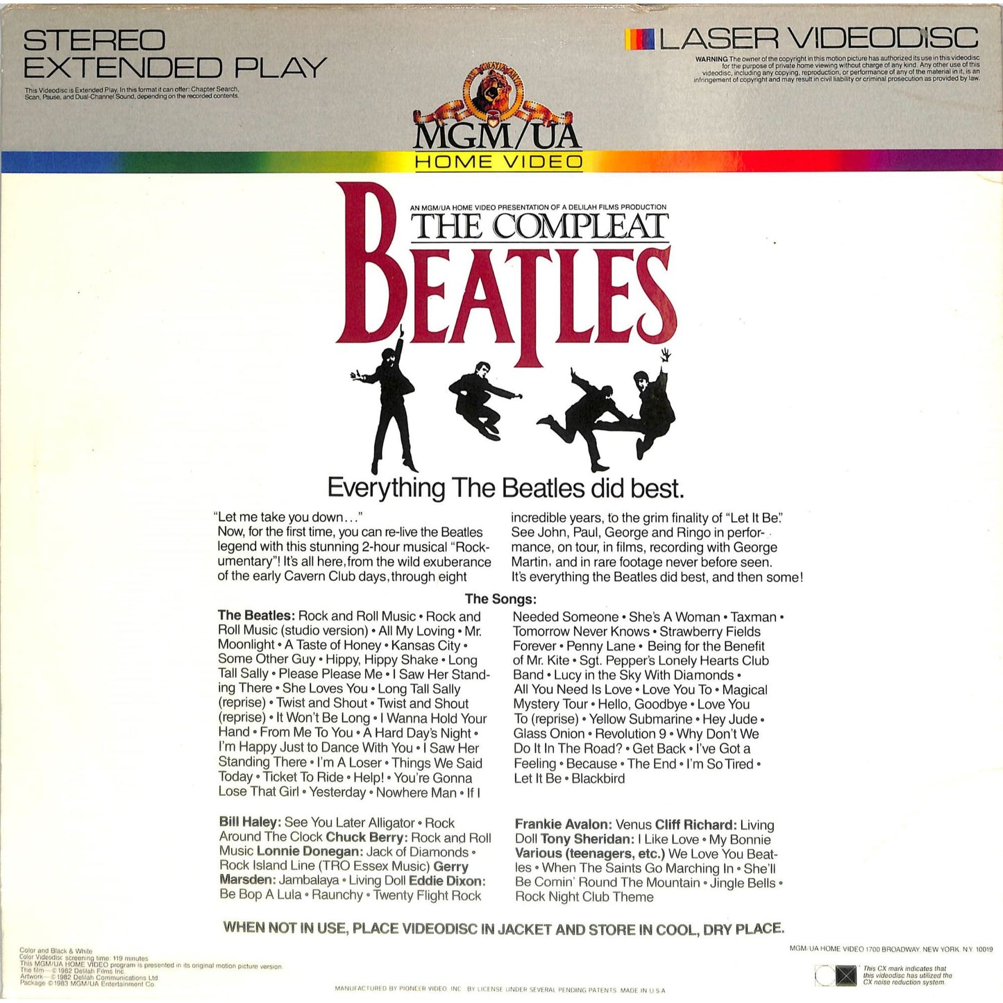 The Compleat Beatles (1982) Laserdisc Video Stereo Extended Play