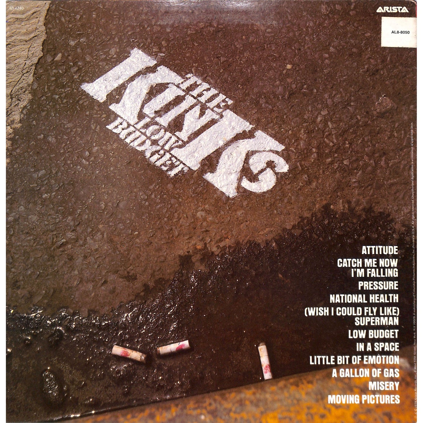 The Kinks - Low Budget Vinyl Record AL8-8050
