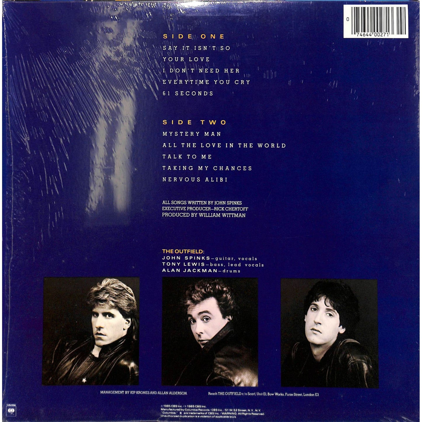 The Outfield - Play Deep Vinyl Record C 40027