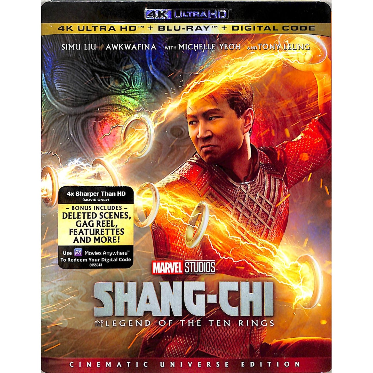 Shang-Chi and the Legend of the Ten Rings (2021) Blu Ray Disc w/Slipcover