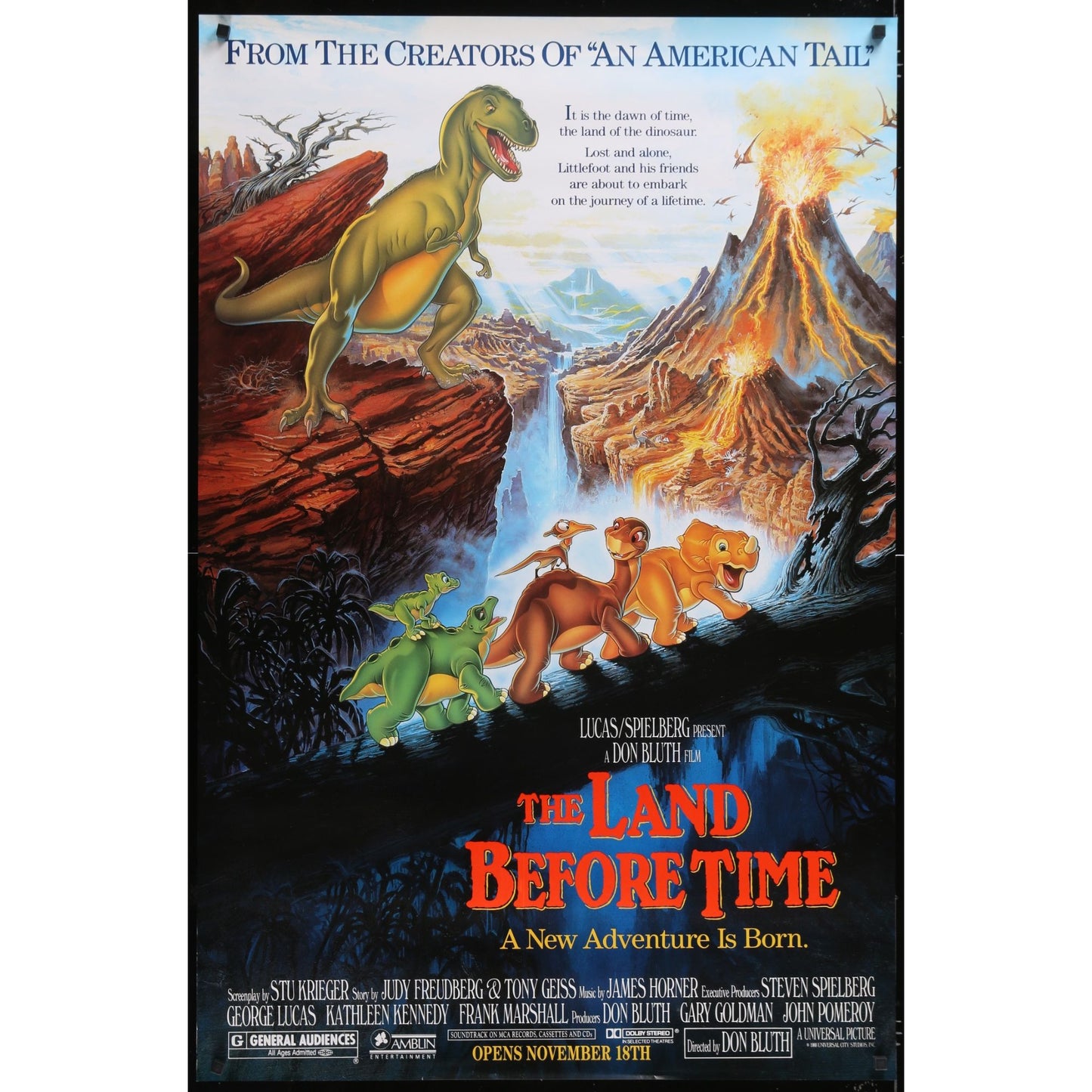 The Land Before Time (1988) Original Movie Poster Rolled 30x45