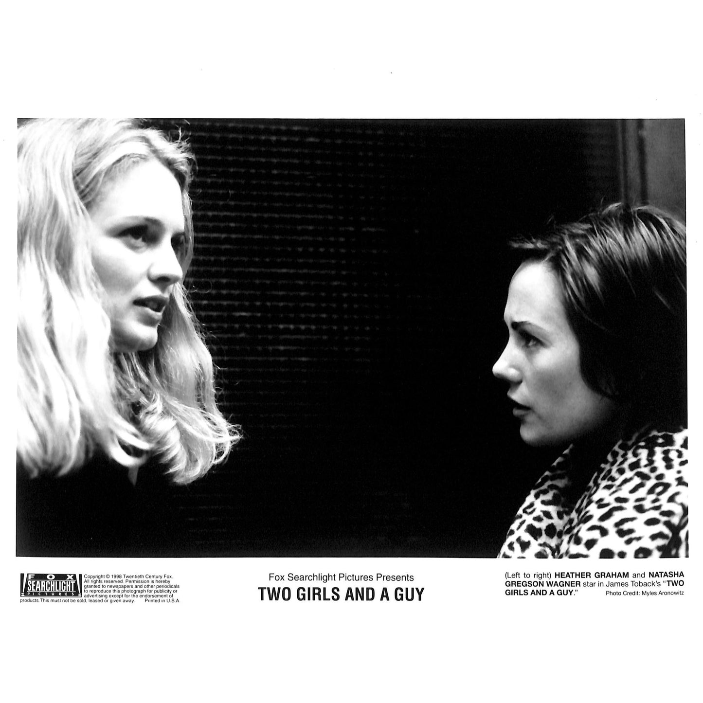 Two Girls and a Guy (1997) 4 Movie Still Set 8x10