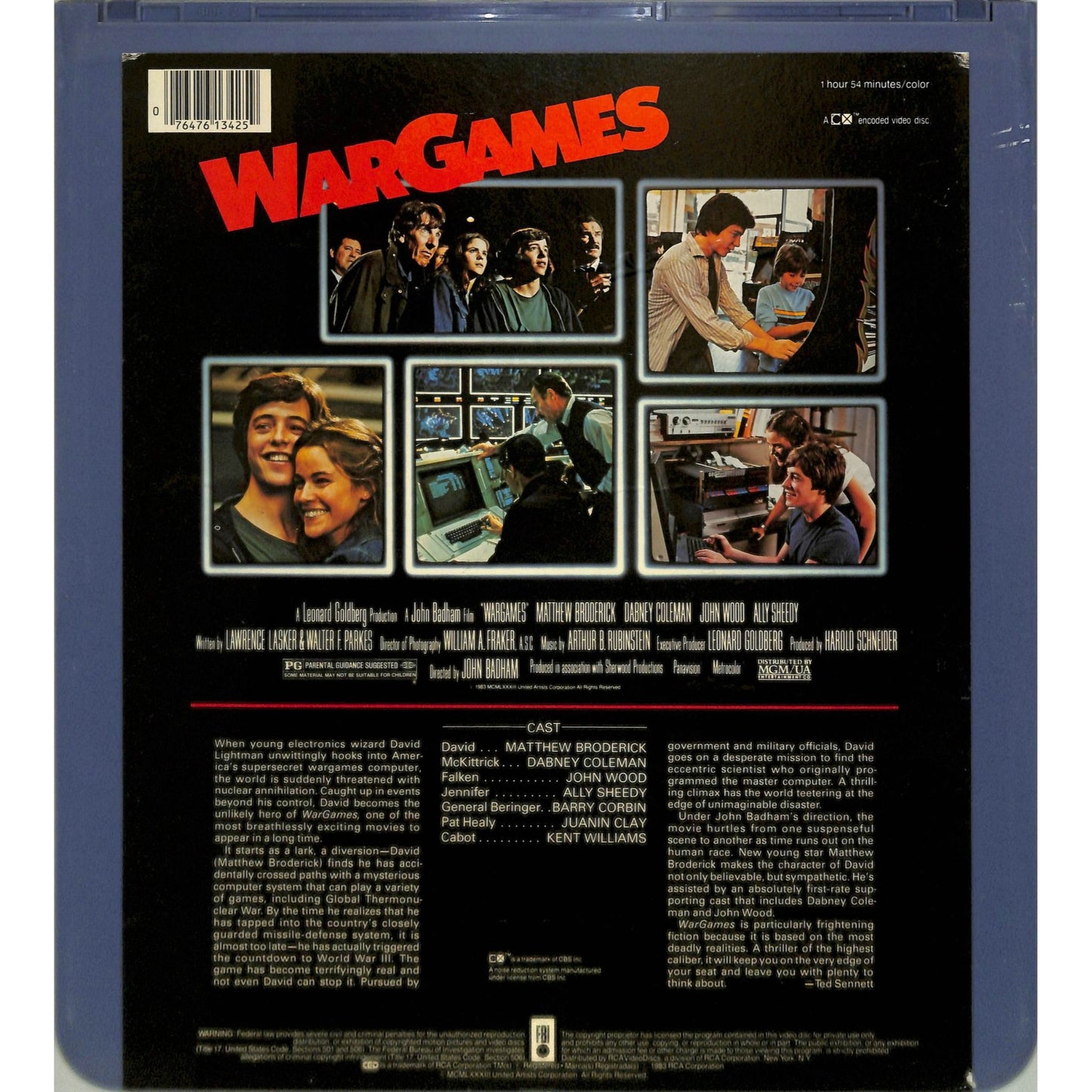 WarGames (1983) Vintage CED Videodisc TESTED WORKING