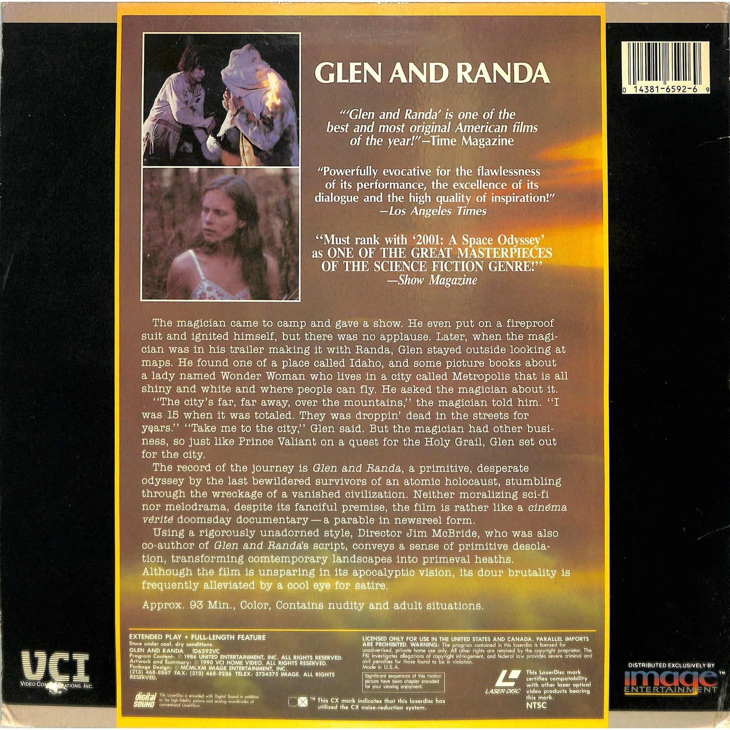 Glen and Randa (1971) Laserdisc Video