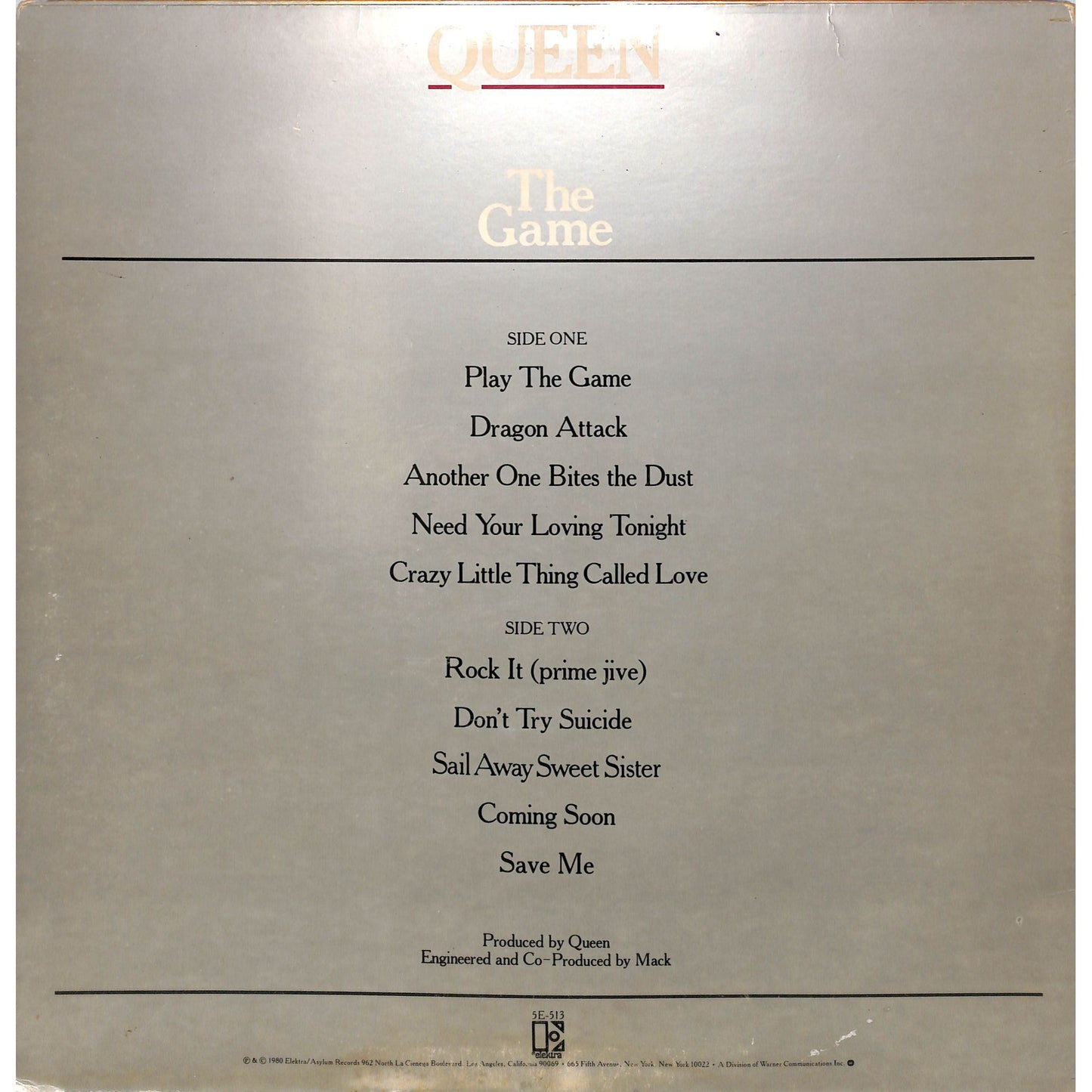 Queen - The Game Vinyl Record 5E-513