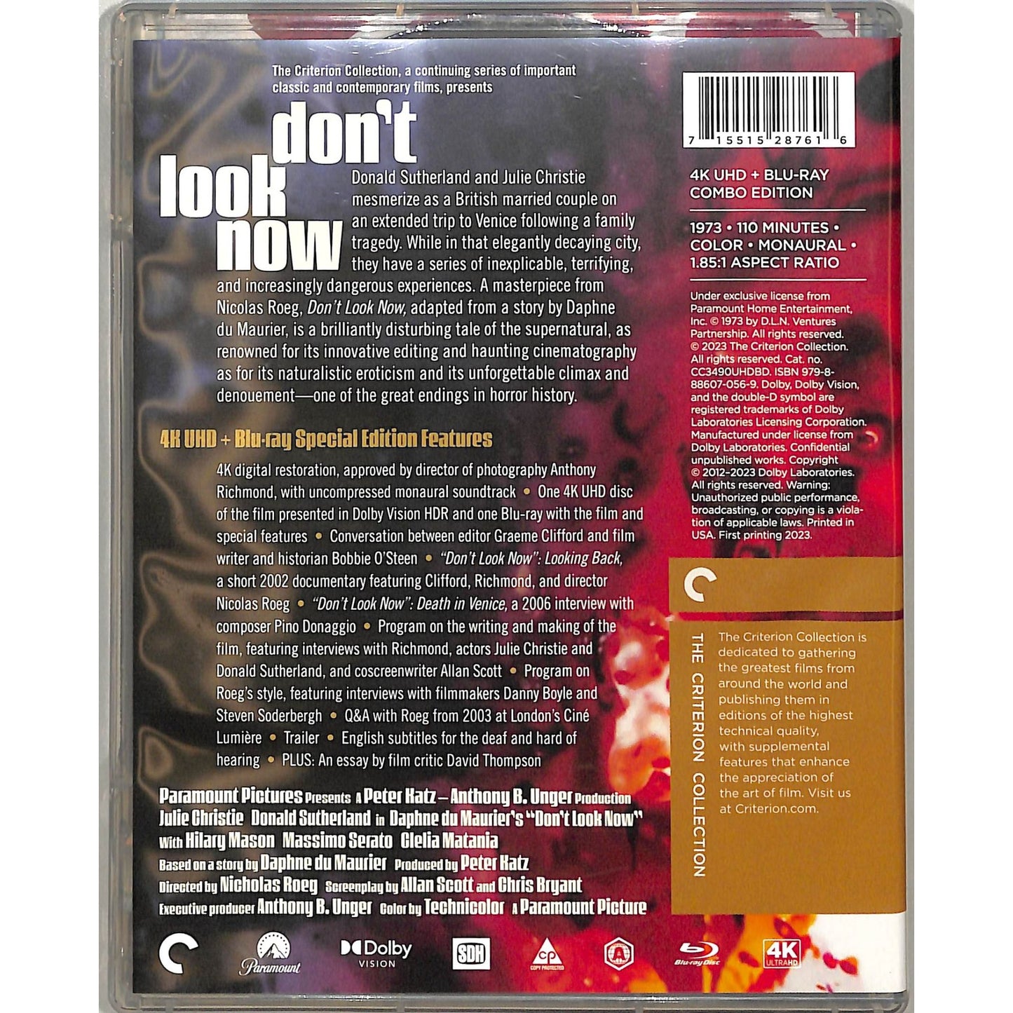 Don't Look Now (1973) The Criterion Collection Blu Ray Disc