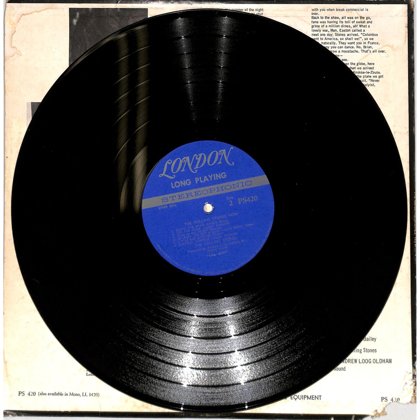 The Rolling Stones - The Rolling Stones, Now! Vinyl Record PS 420
