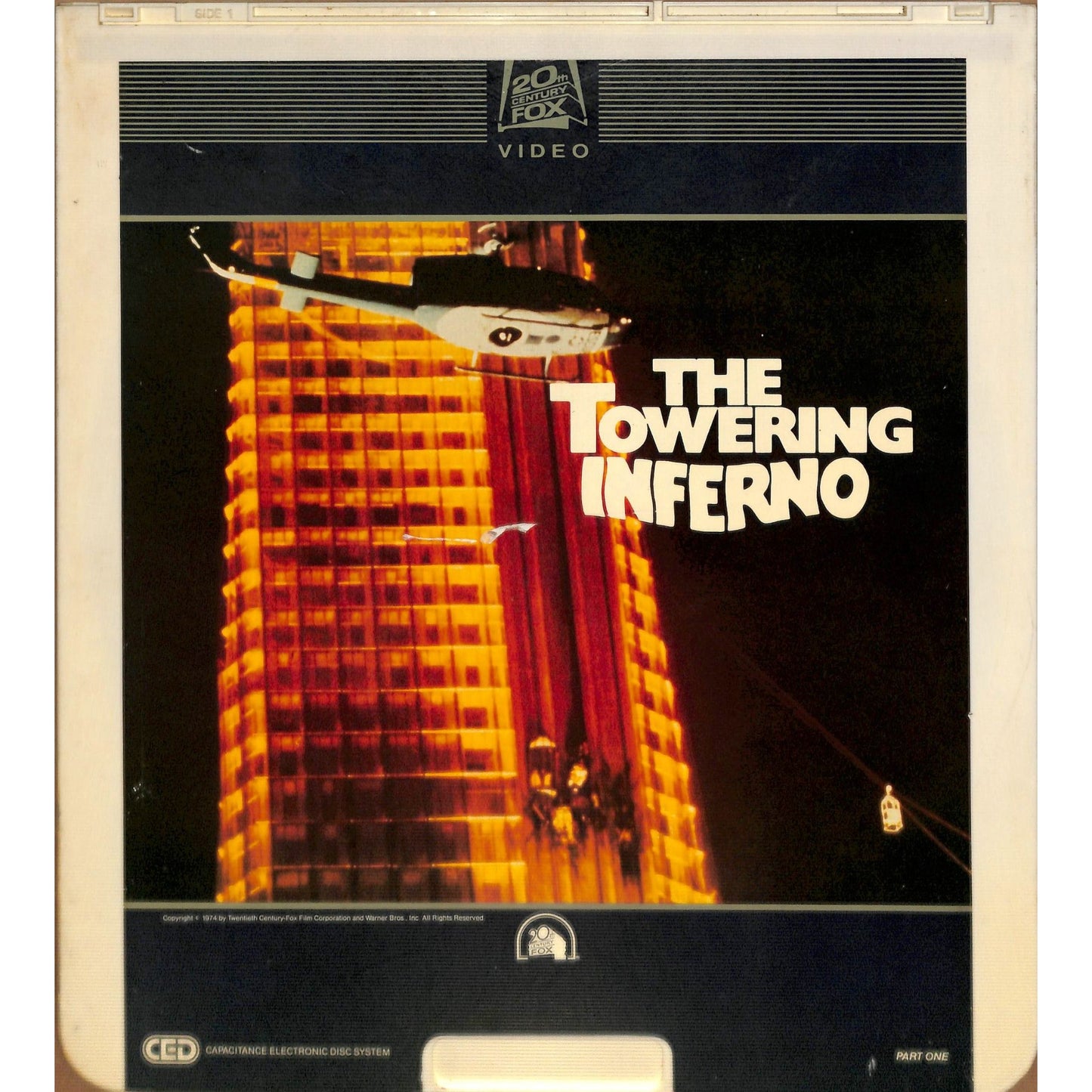 The Towering Inferno Parts 1 & 2 (1974) Vintage CED Videodisc TESTED WORKING