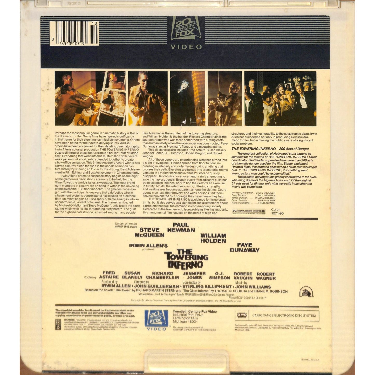 The Towering Inferno Parts 1 & 2 (1974) Vintage CED Videodisc TESTED WORKING
