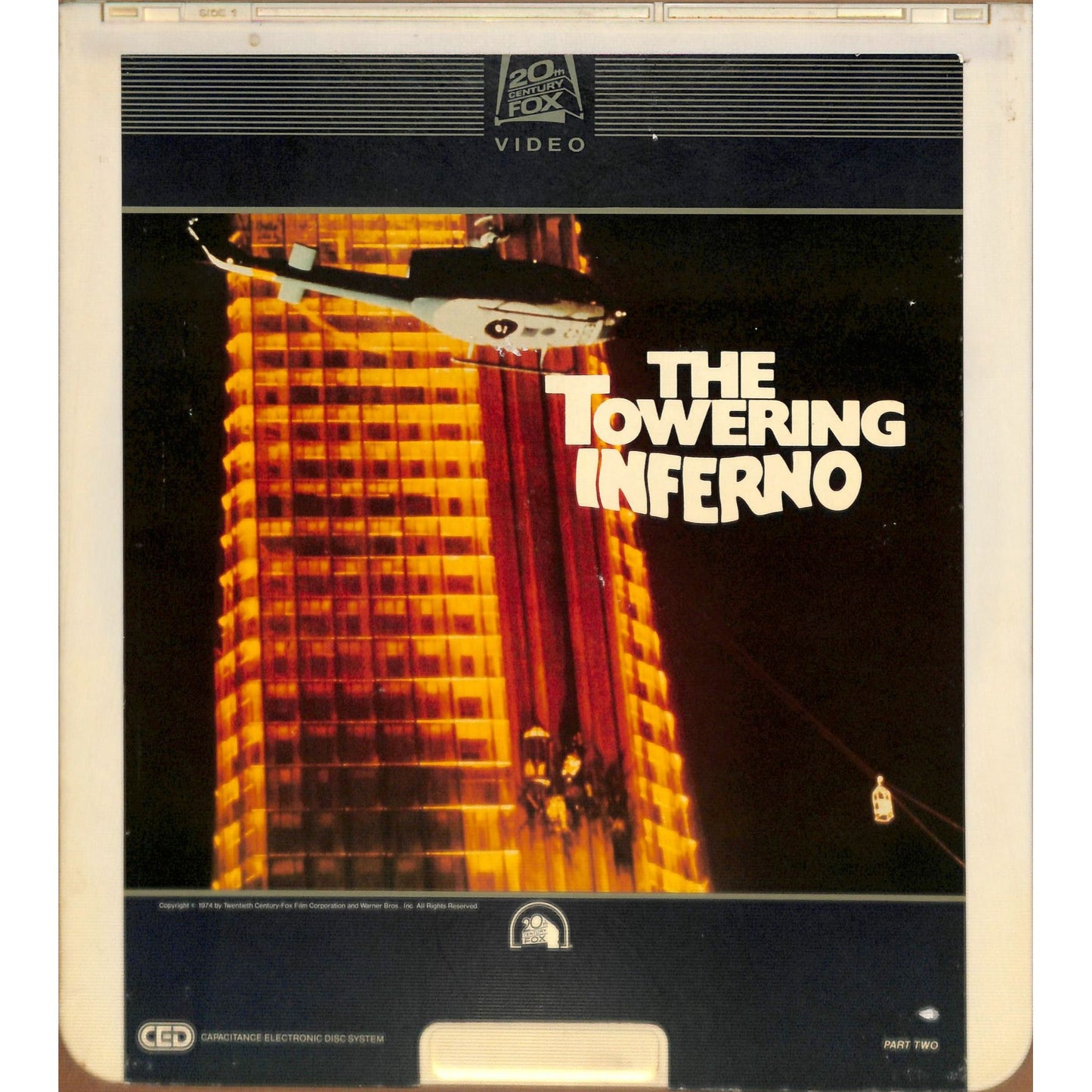 The Towering Inferno Parts 1 & 2 (1974) Vintage CED Videodisc TESTED WORKING