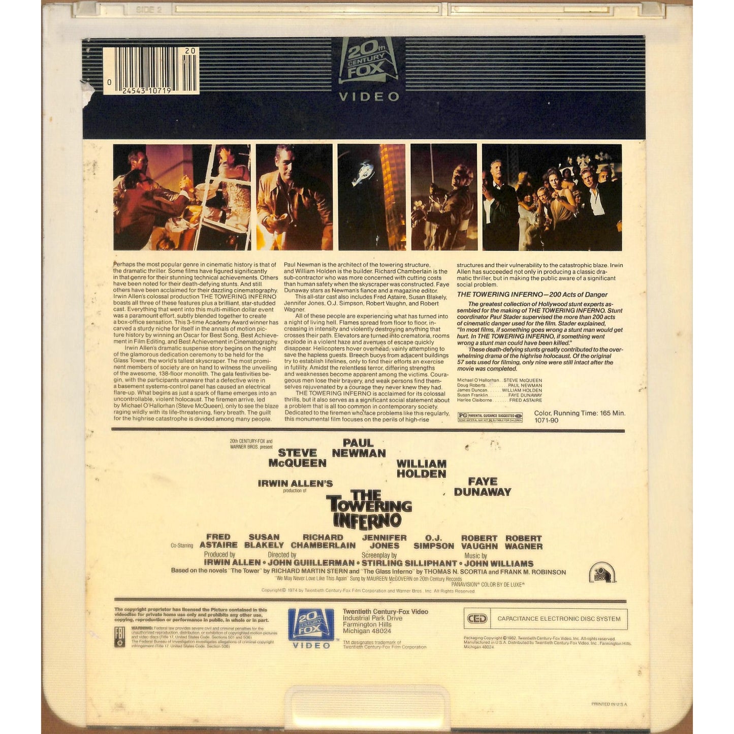 The Towering Inferno Parts 1 & 2 (1974) Vintage CED Videodisc TESTED WORKING