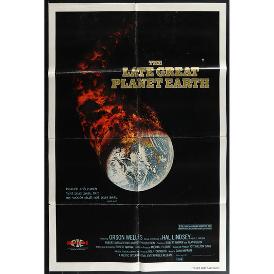 The Late Great Planet Earth (1978) Original Movie Poster Folded 27x41