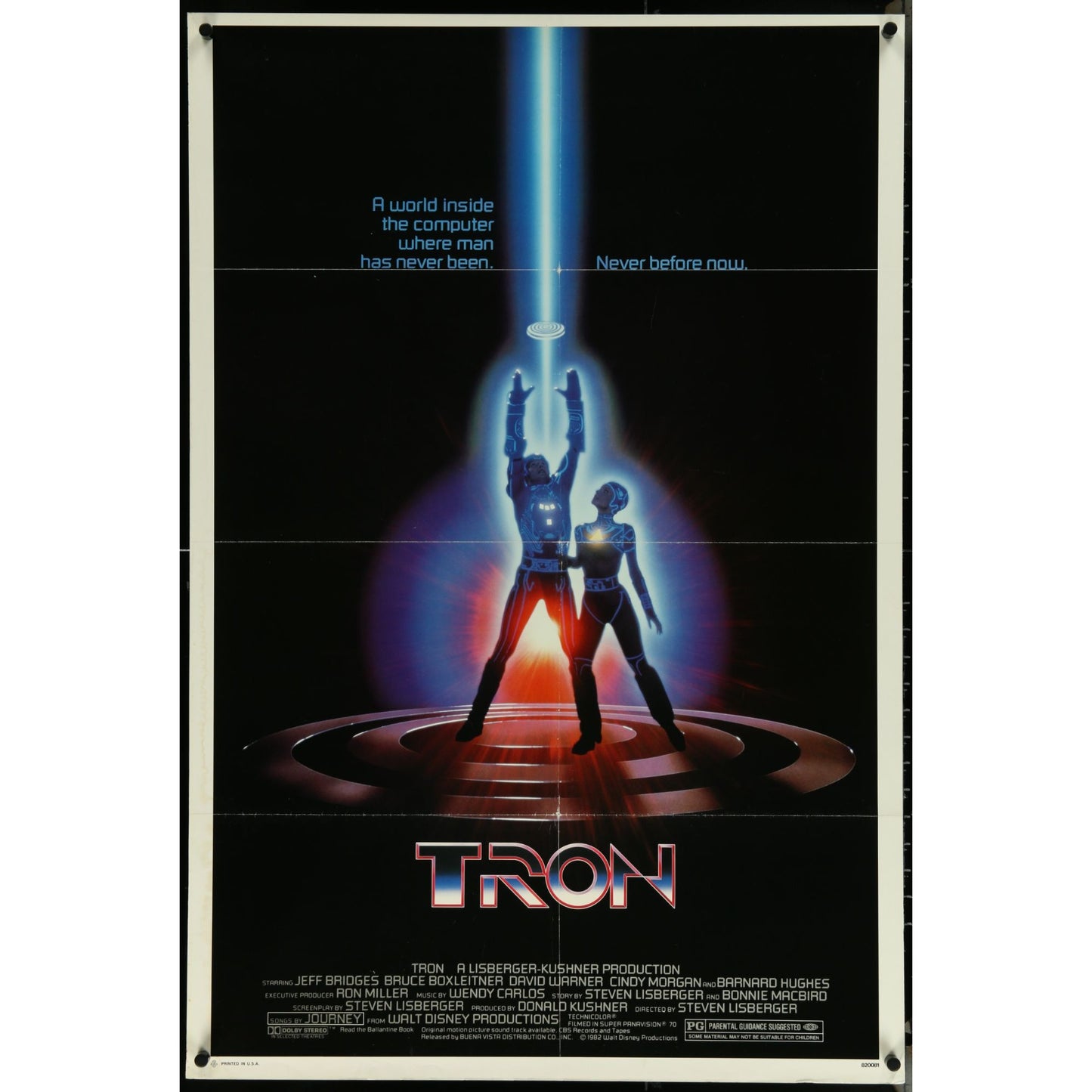 Tron (1982) Original Movie Poster Folded 27x41