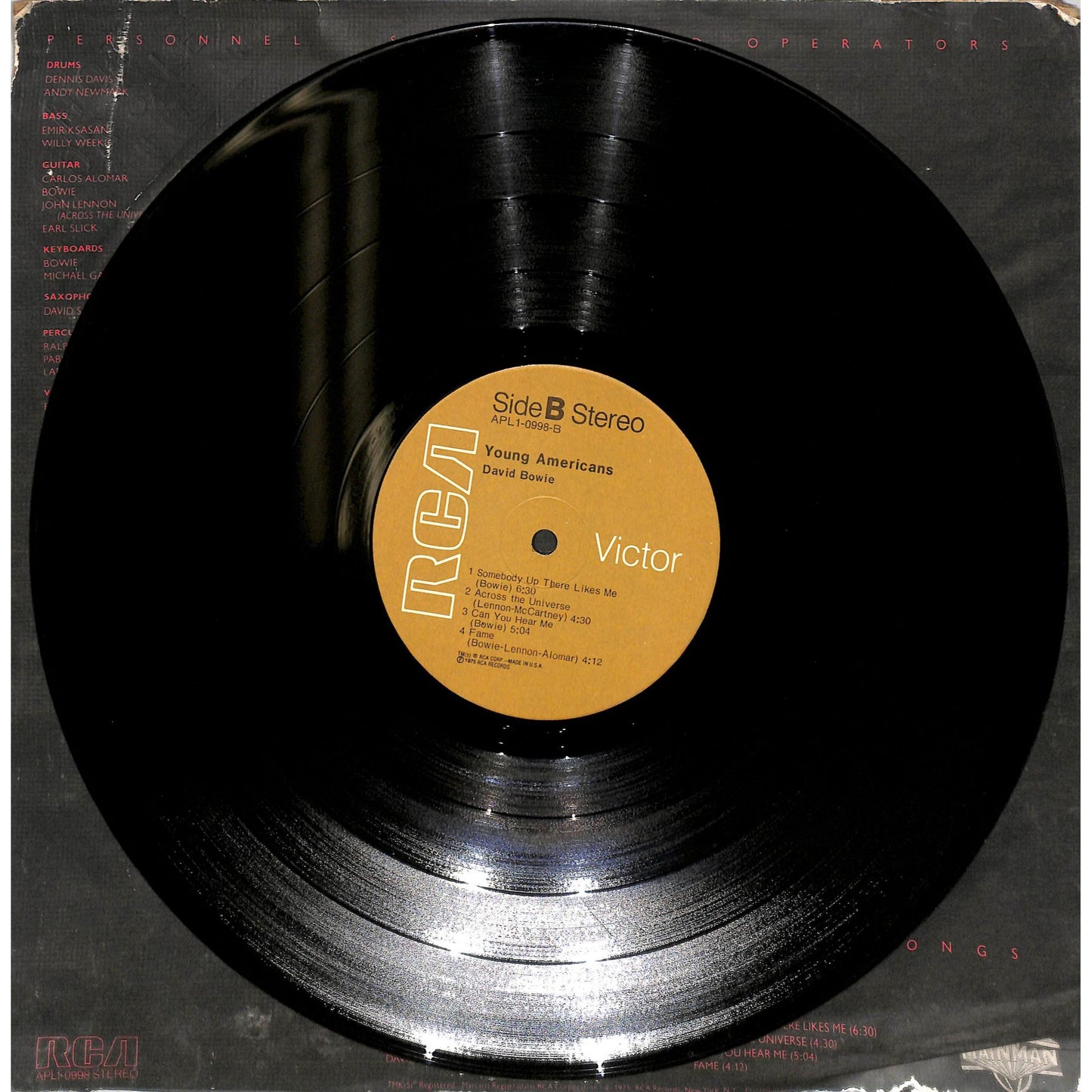 David Bowie - Young Americans Vinyl Record APL1-0998