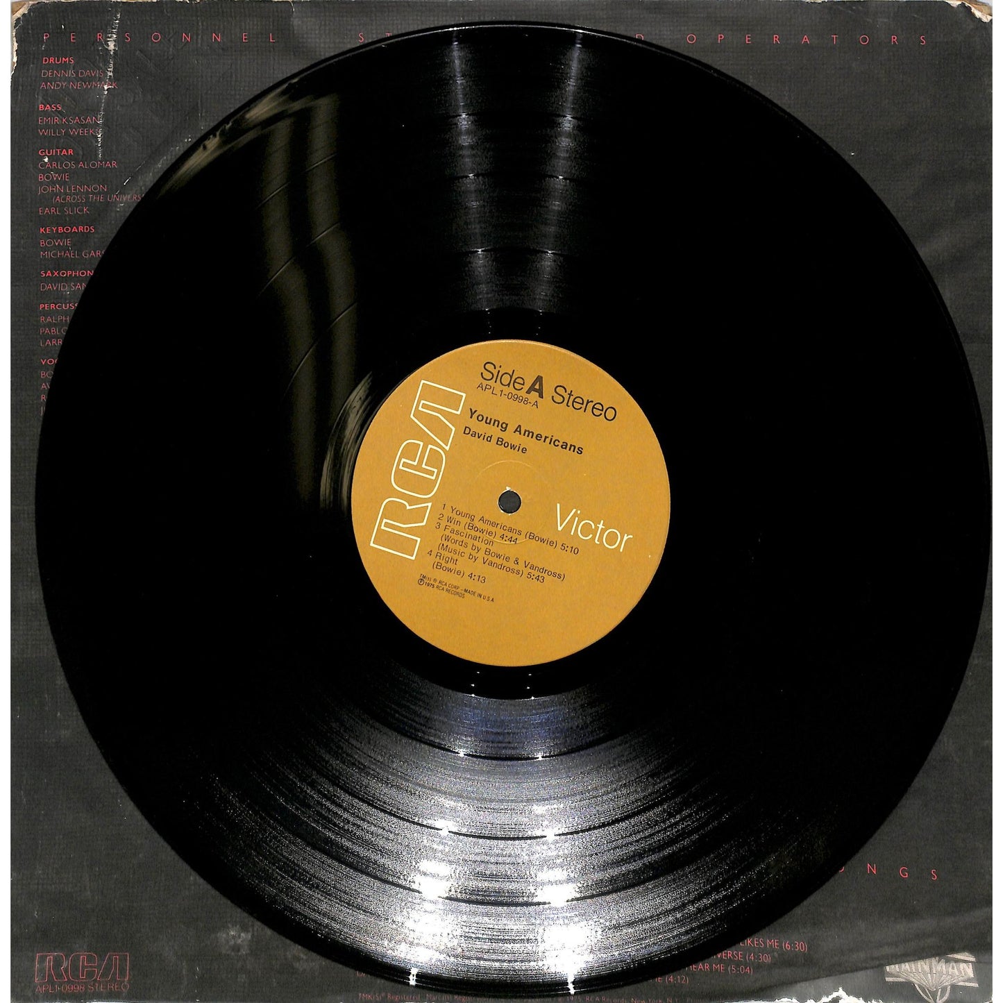 David Bowie - Young Americans Vinyl Record APL1-0998
