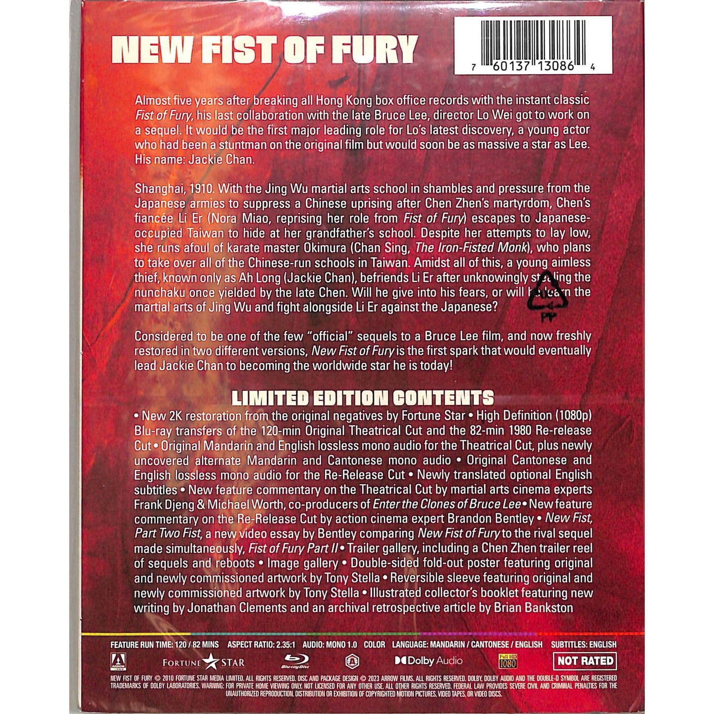 New Fist of Fury (1976) Sealed Blu Ray Disc