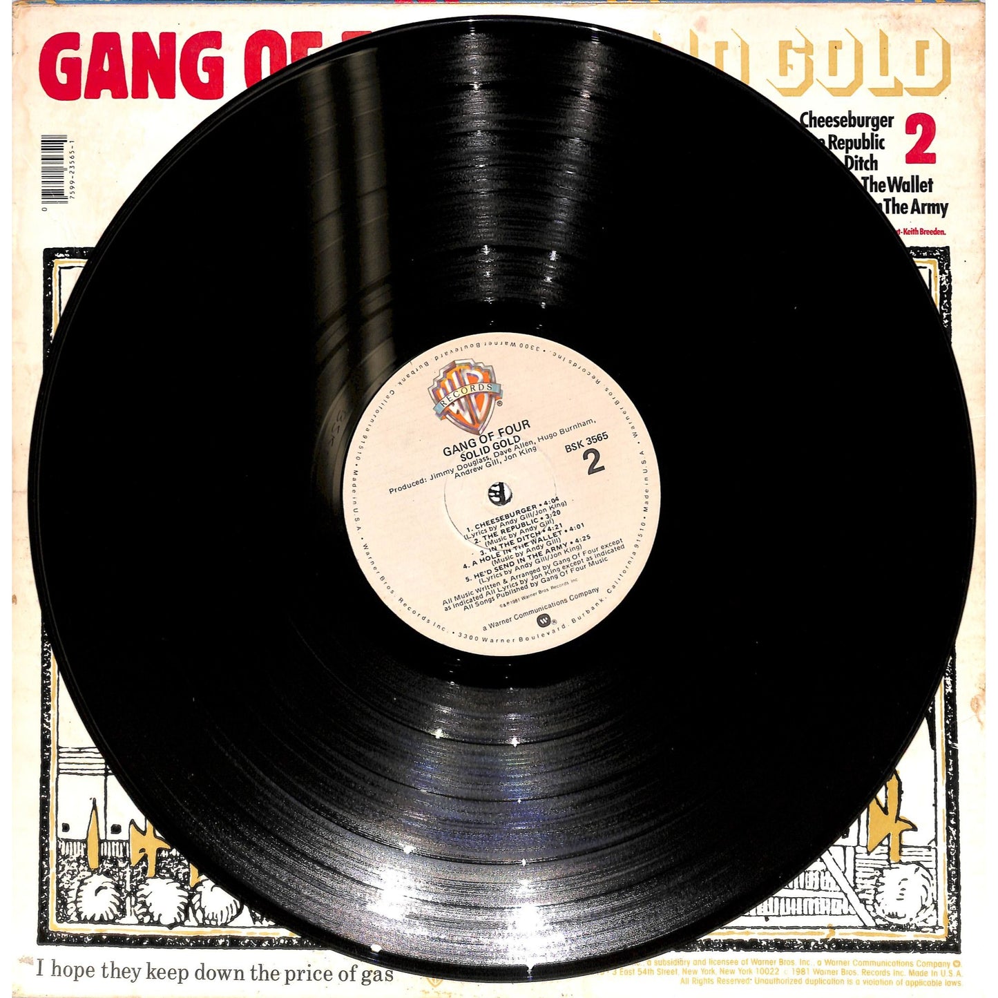 Gang of Four - Solid Gold Vinyl Record BSK 3565