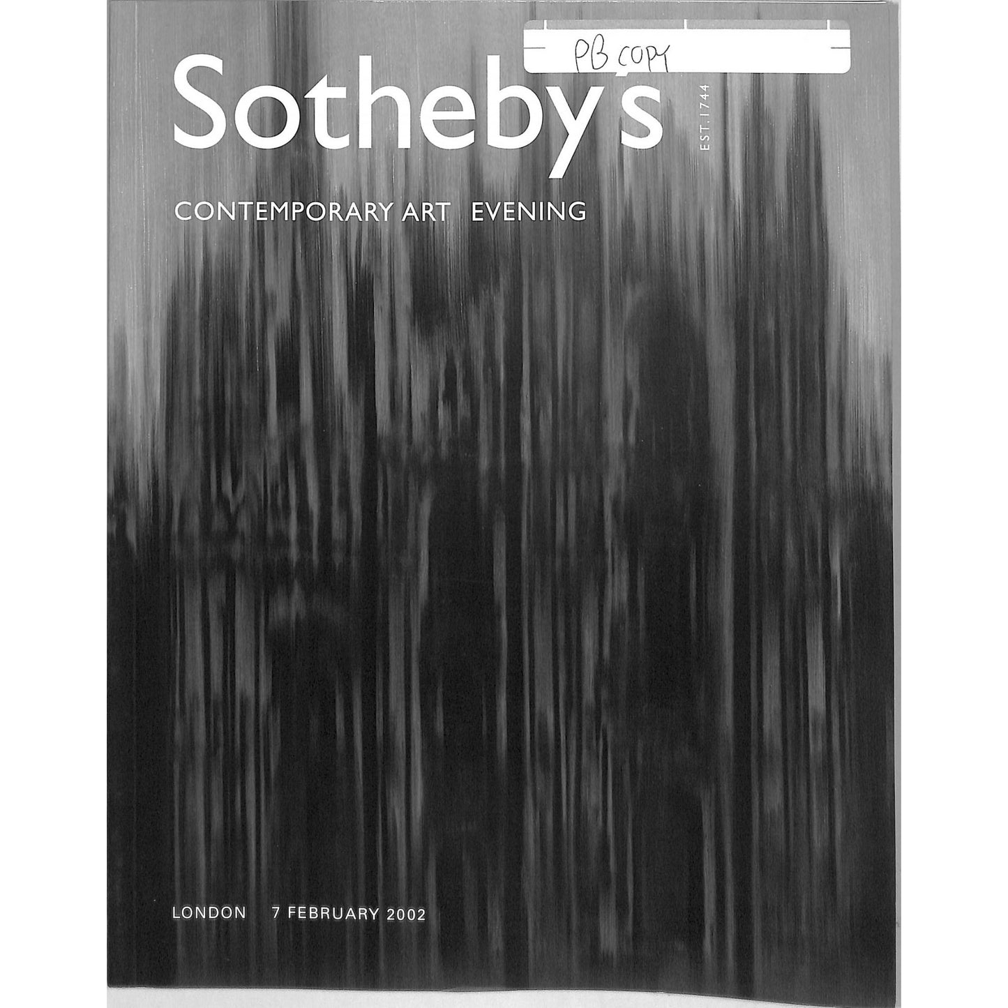 Sotheby's Contemporary Art Evening Auction Catalog February 7, 2002