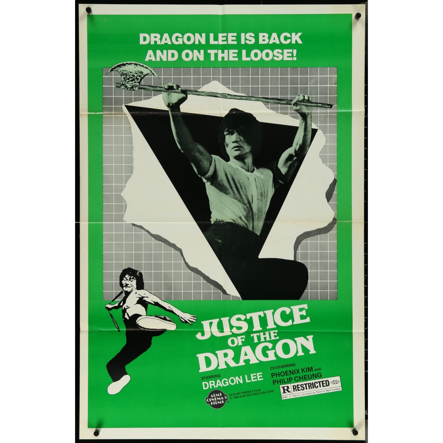 Justice of the Dragon (1982) Original Movie Poster Folded 27x41