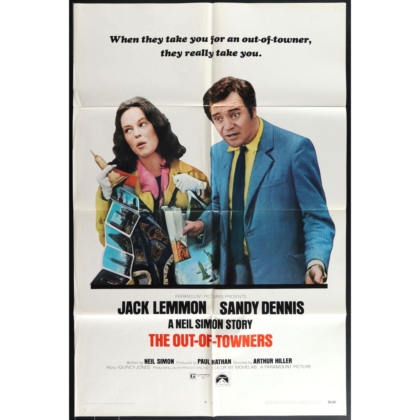 The Out-of-Towner (1970) Original Movie Poster 27x41