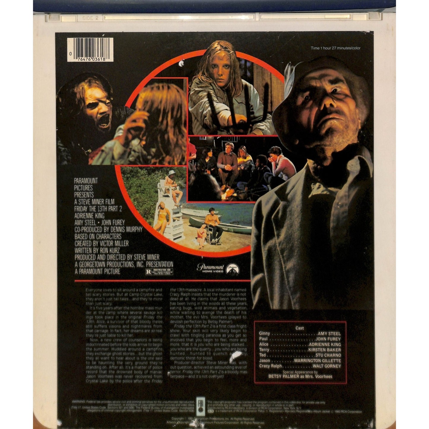 Friday The 13th Part 2 (1981) CED RCA SelectaVision TESTED WORKING