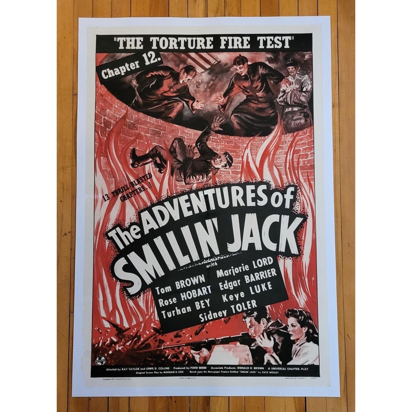 The Adventures of Smilin' Jack (1943) Linenbacked Restored Universal Serial Poster