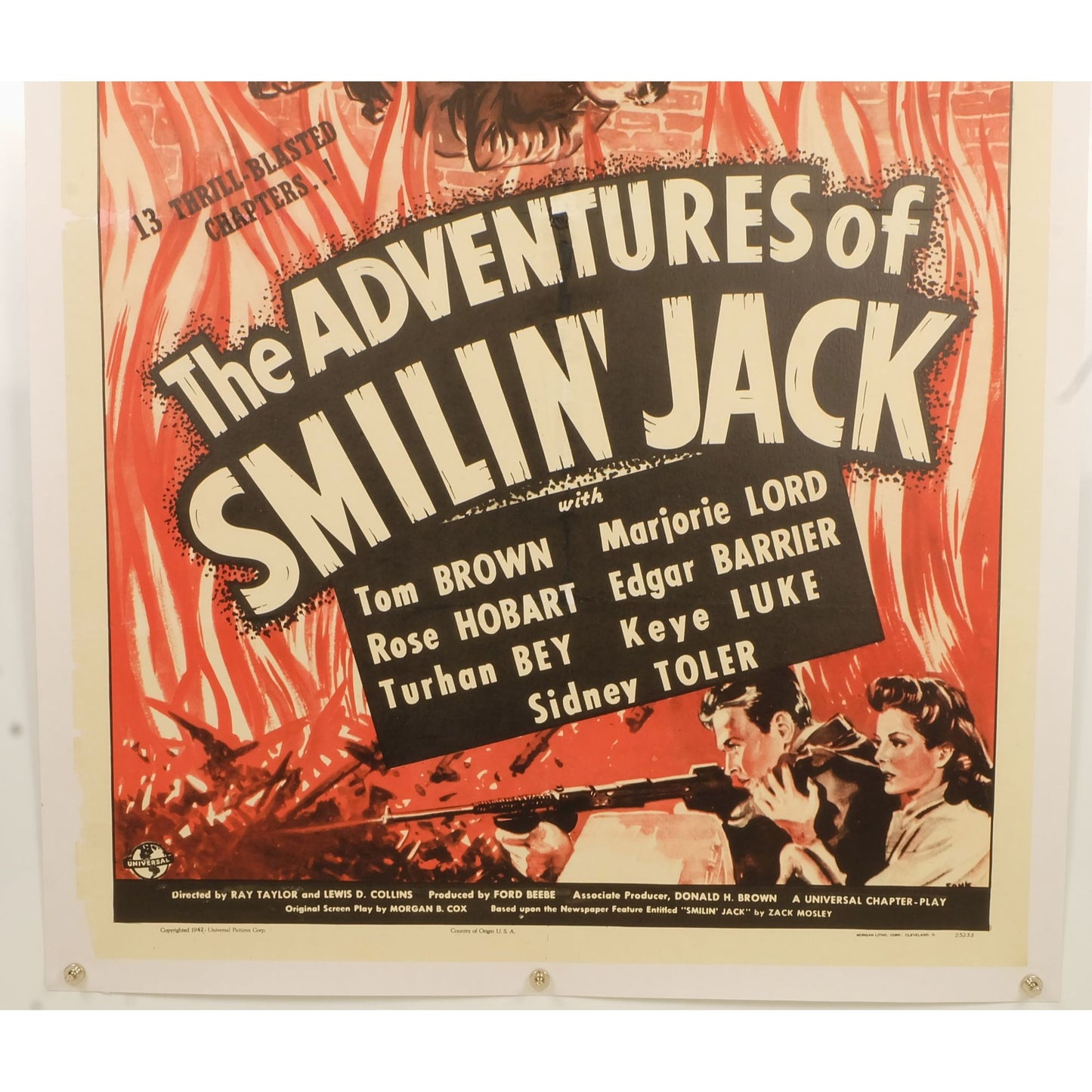 The Adventures of Smilin' Jack (1943) Linenbacked Restored Universal Serial Poster