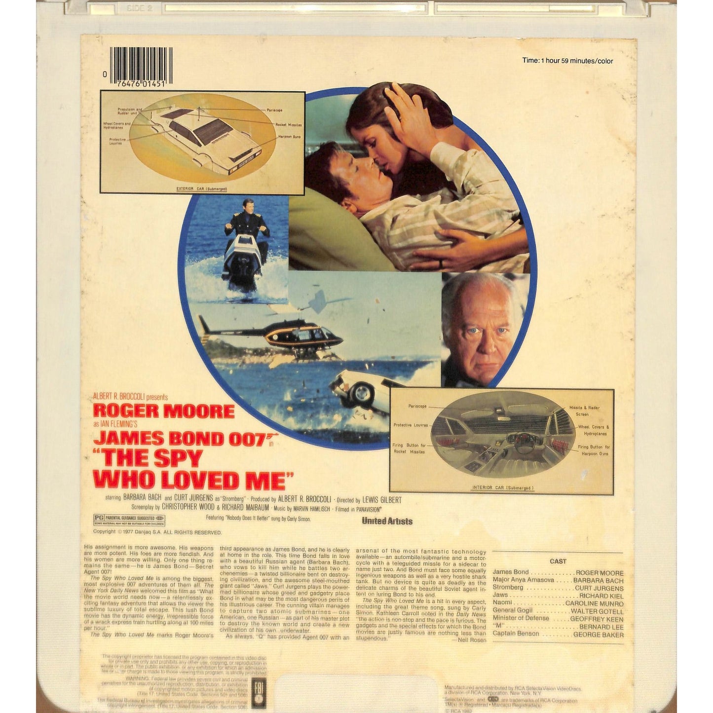 The Spy Who Loved Me (1977) Vintage CED Videodisc TESTED WORKING
