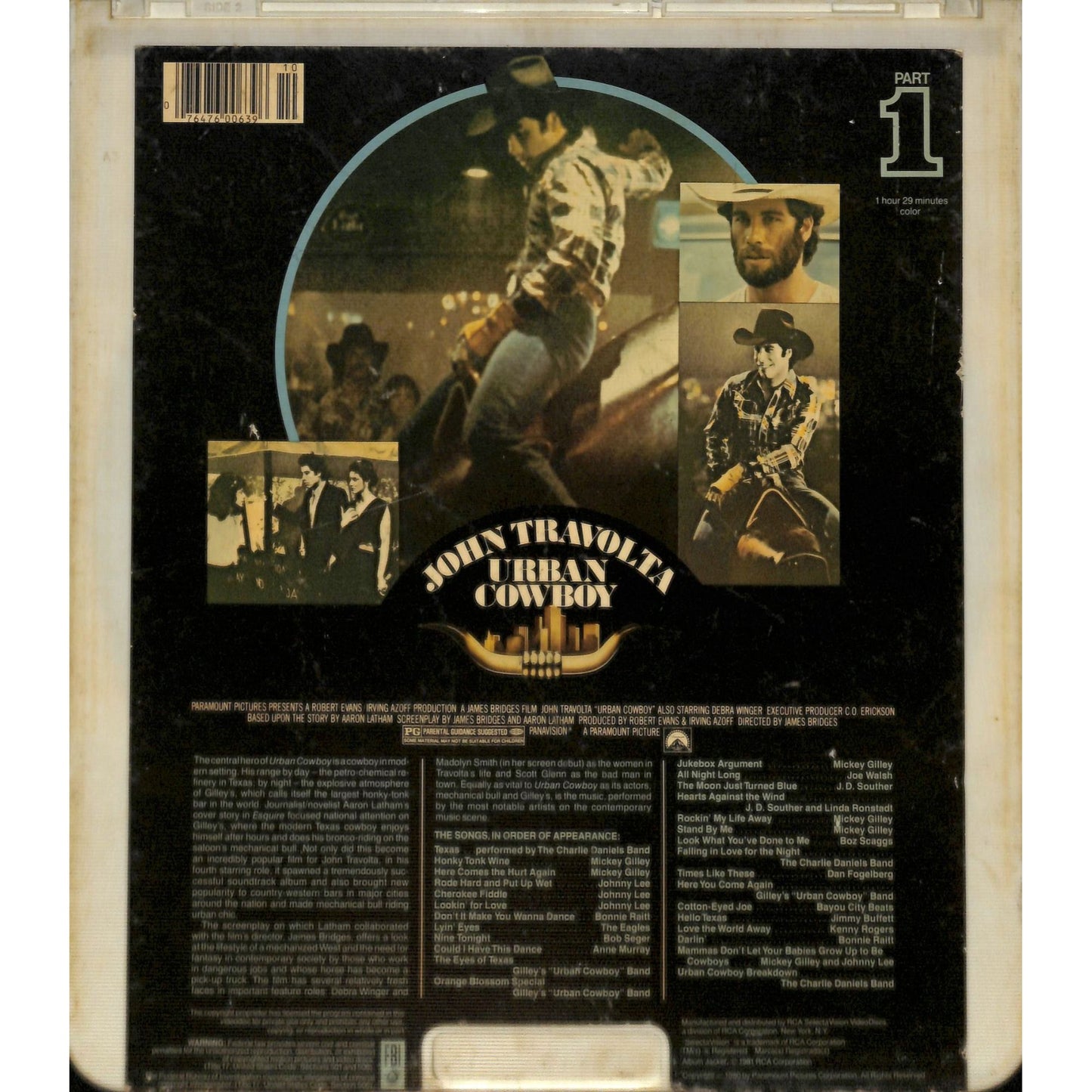 Urban Cowboy Part 1 & 2 (1980) Vintage RCA CED Videodiscs TESTED WORKING
