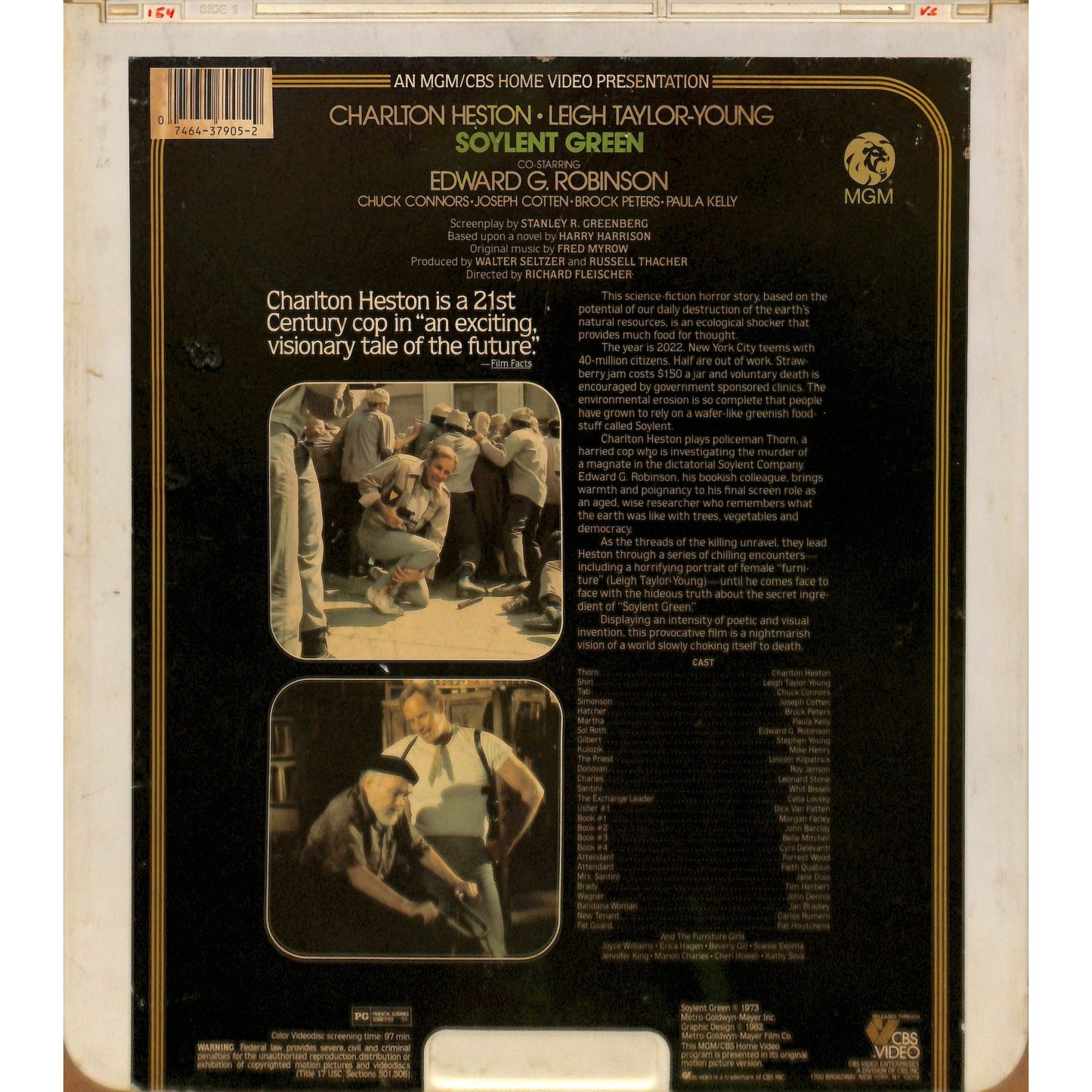 Soylent Green (1973) Vintage CED RCA SelectaVision VideoDisc TESTED WORKING