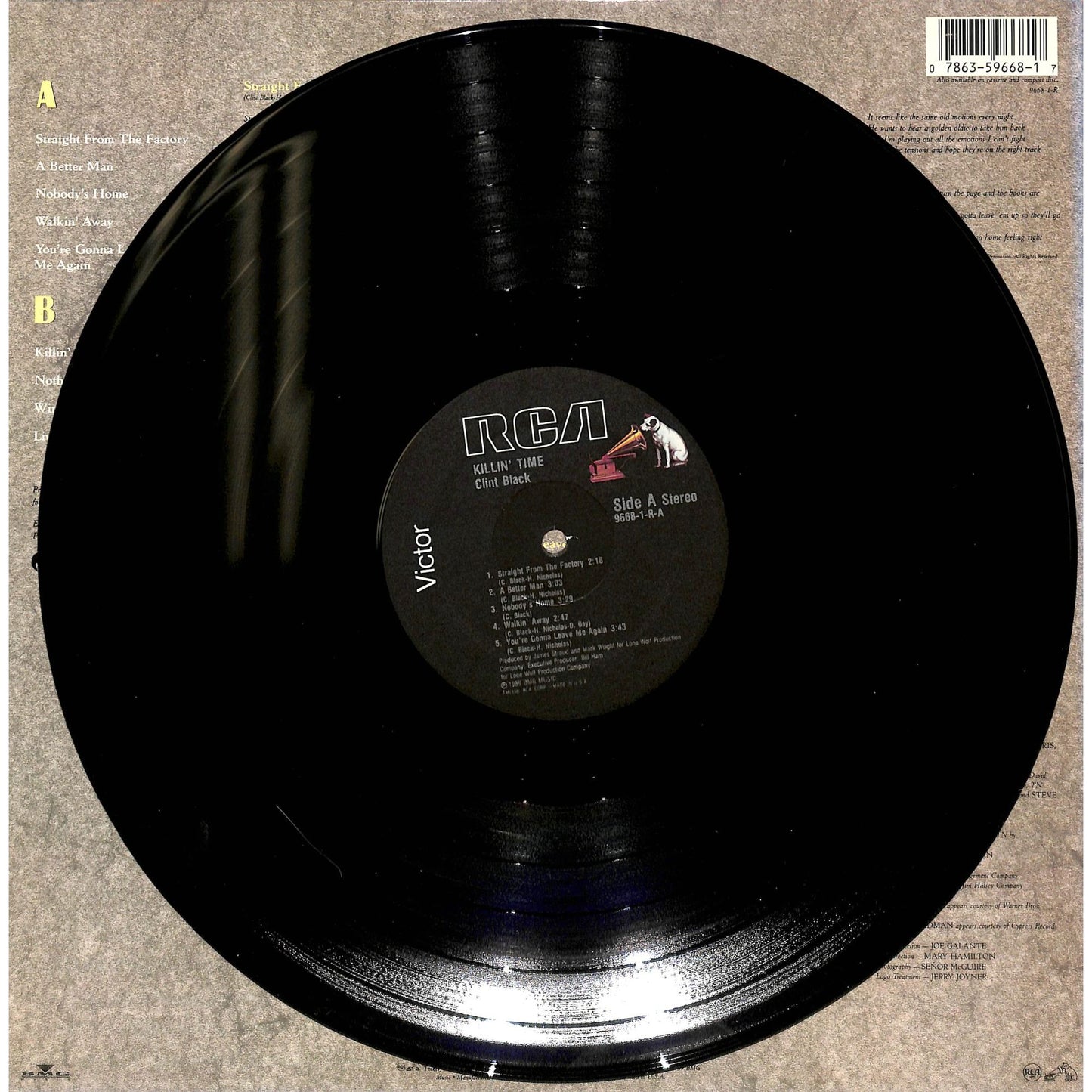 Clint Black - Killin' Time Vinyl Record 9668-1-R-B