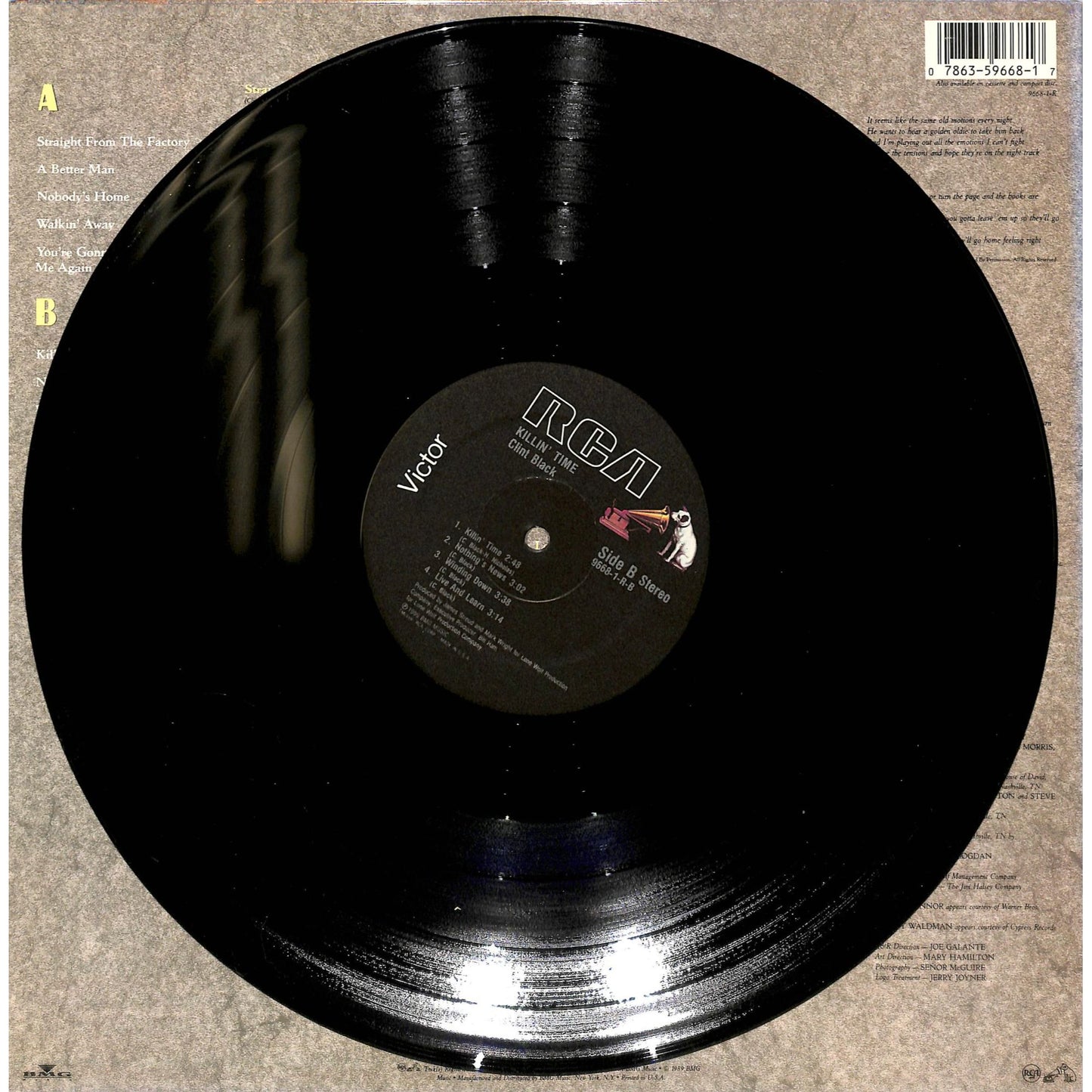 Clint Black - Killin' Time Vinyl Record 9668-1-R-B