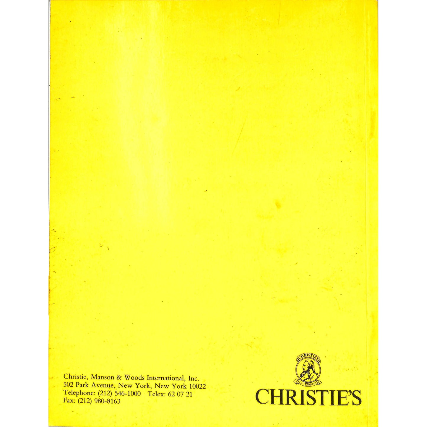 Christie's Contemporary Art Auction Catalog February 14, 1991