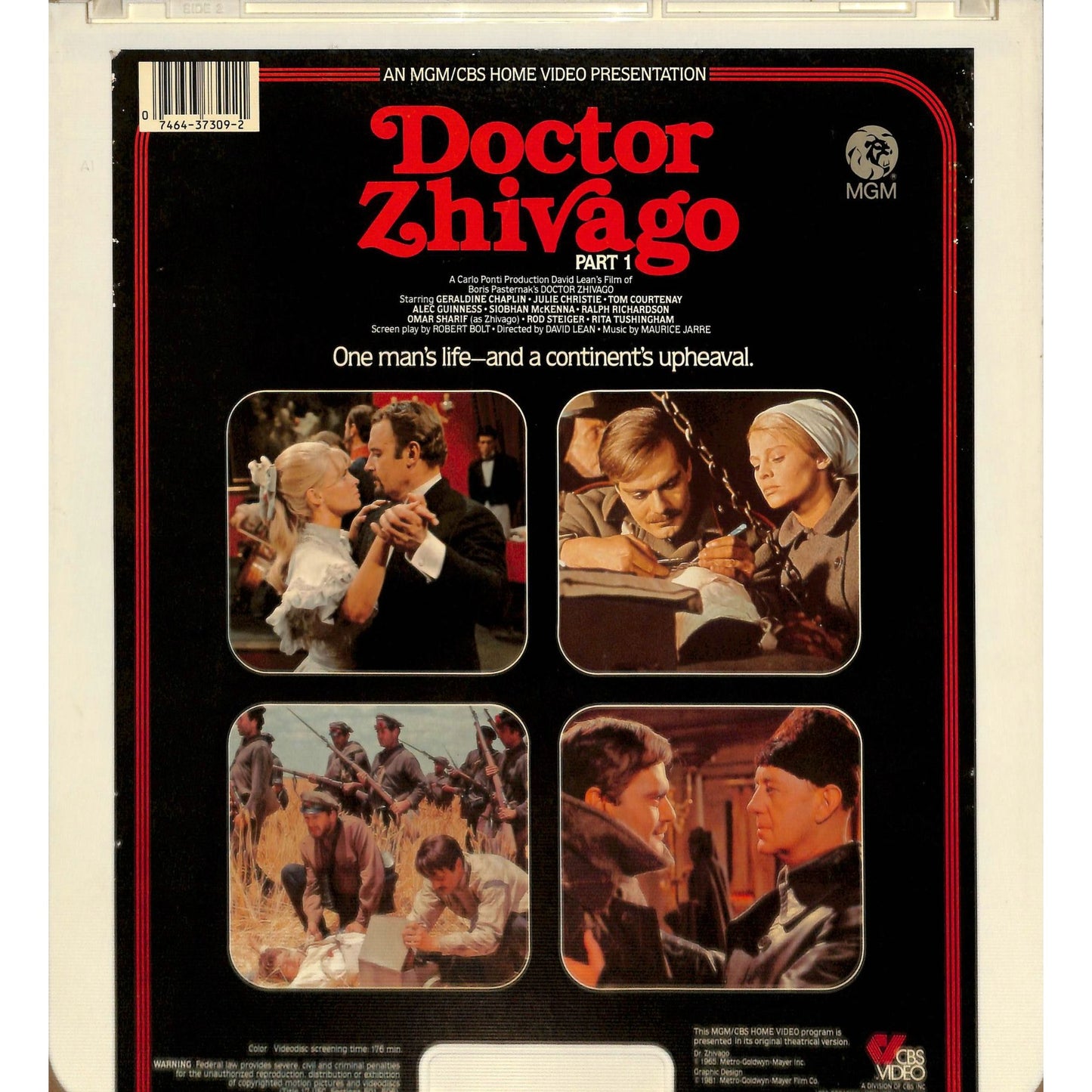 Doctor Zhivago Parts 1 & 2 (1965) Vintage CED Videodisc TESTED WORKING