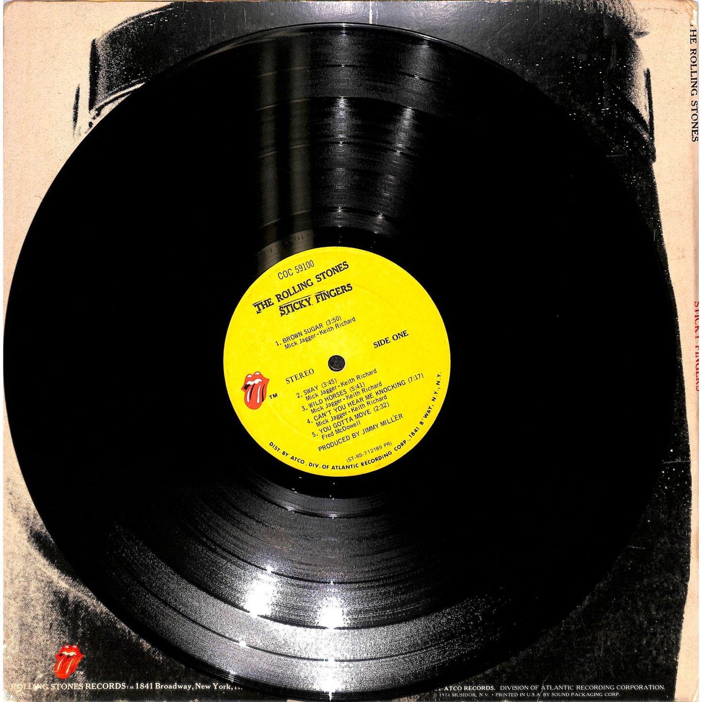 The Rolling Stones - Sticky Fingers Vinyl Record COC 59100