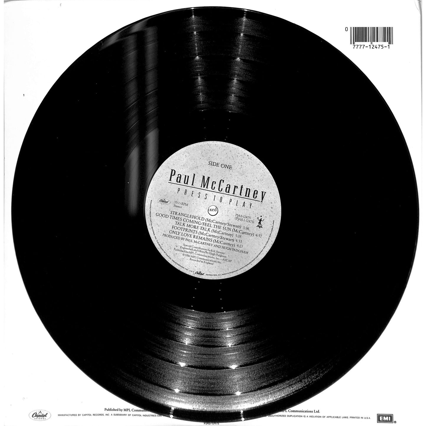 Paul McCartney - Press to Play Vinyl Record PJAS 12475