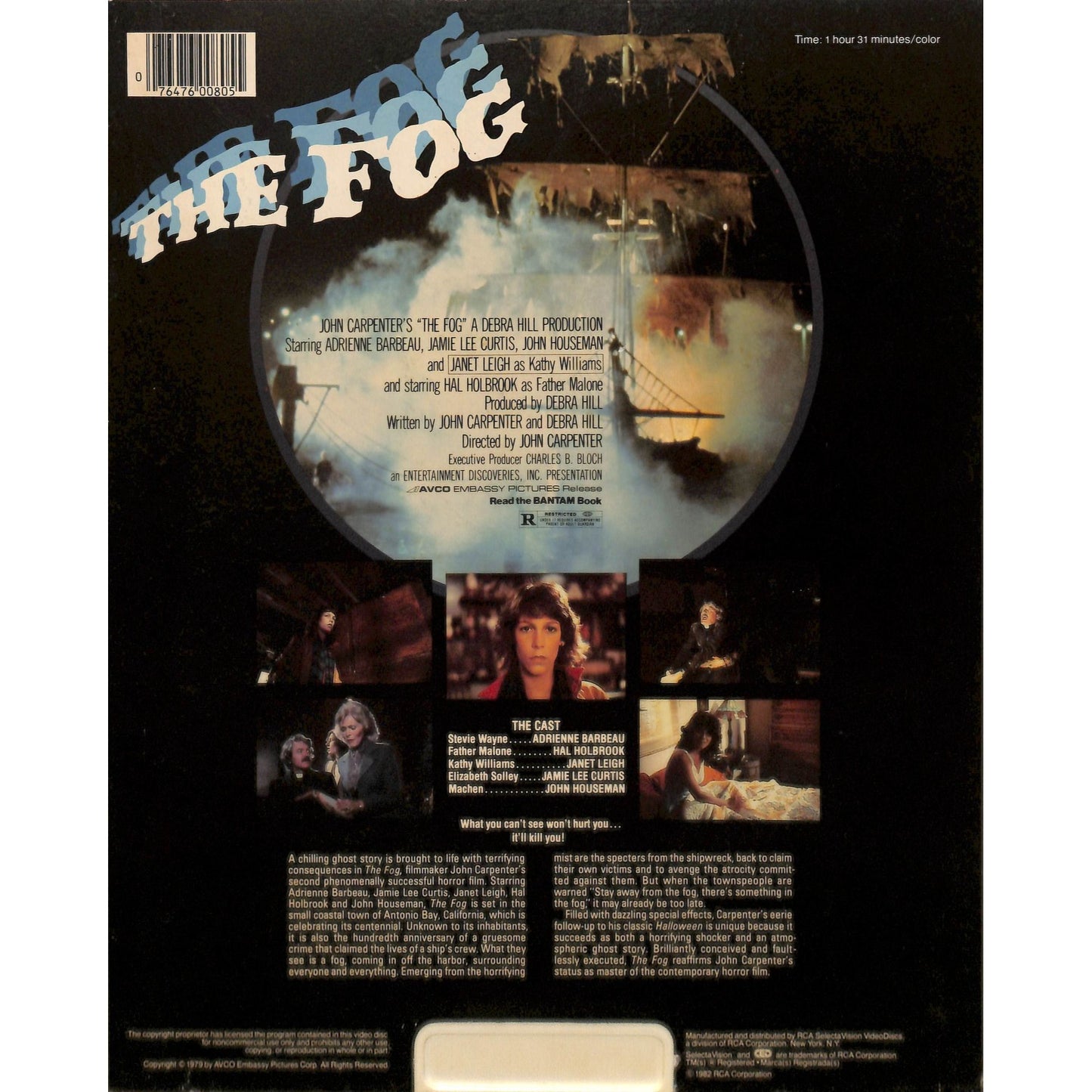 The Fog (1980) CED RCA SelectaVision TESTED WORKING