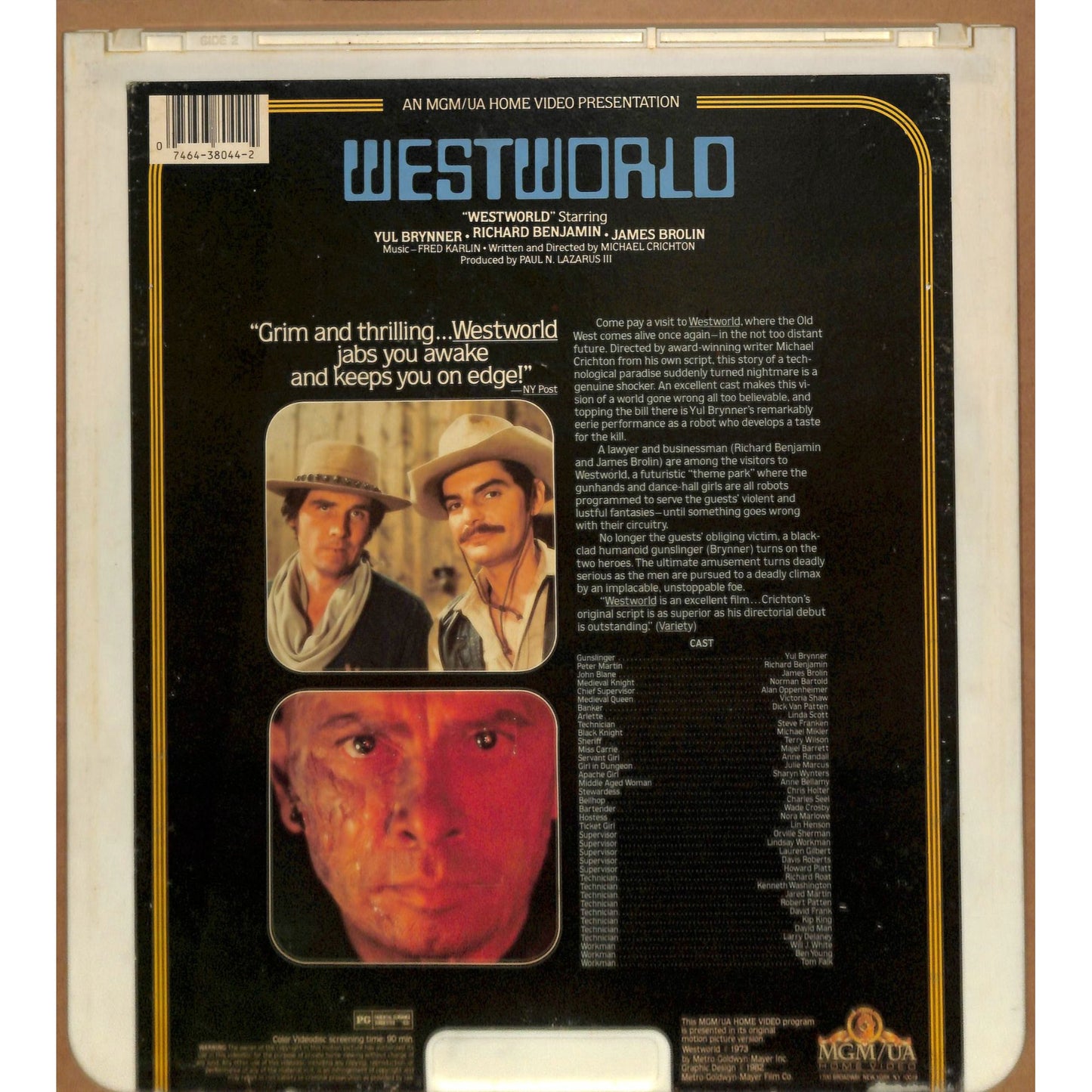 Westworld (1973) Vintage CED Videodisc TESTED WORKING