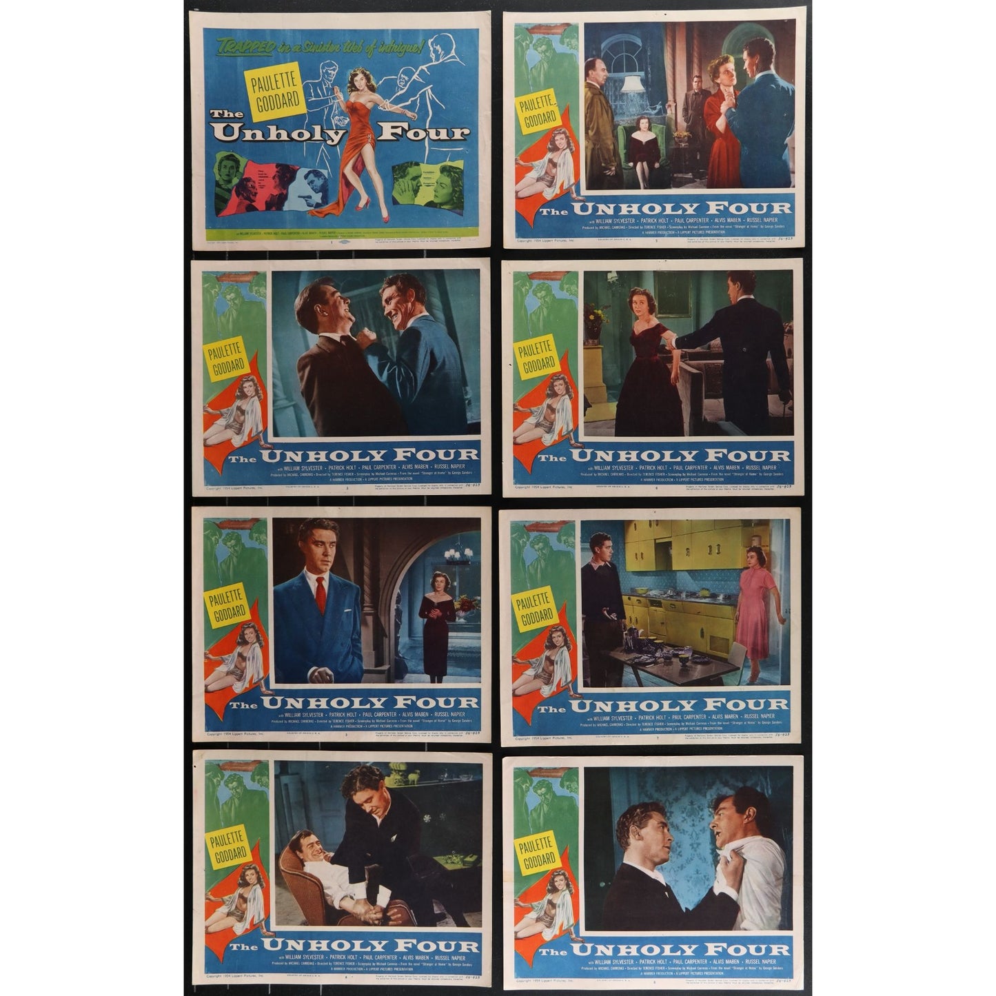 The Unholy Four (1954) Original Lobby Card Movie Poster Set 11x14